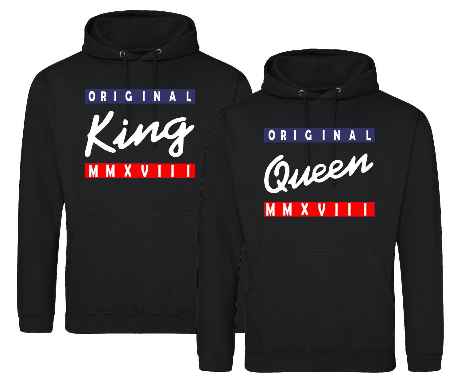 Kapuzenpullover King & Queen Hoodie Pullover für Paare