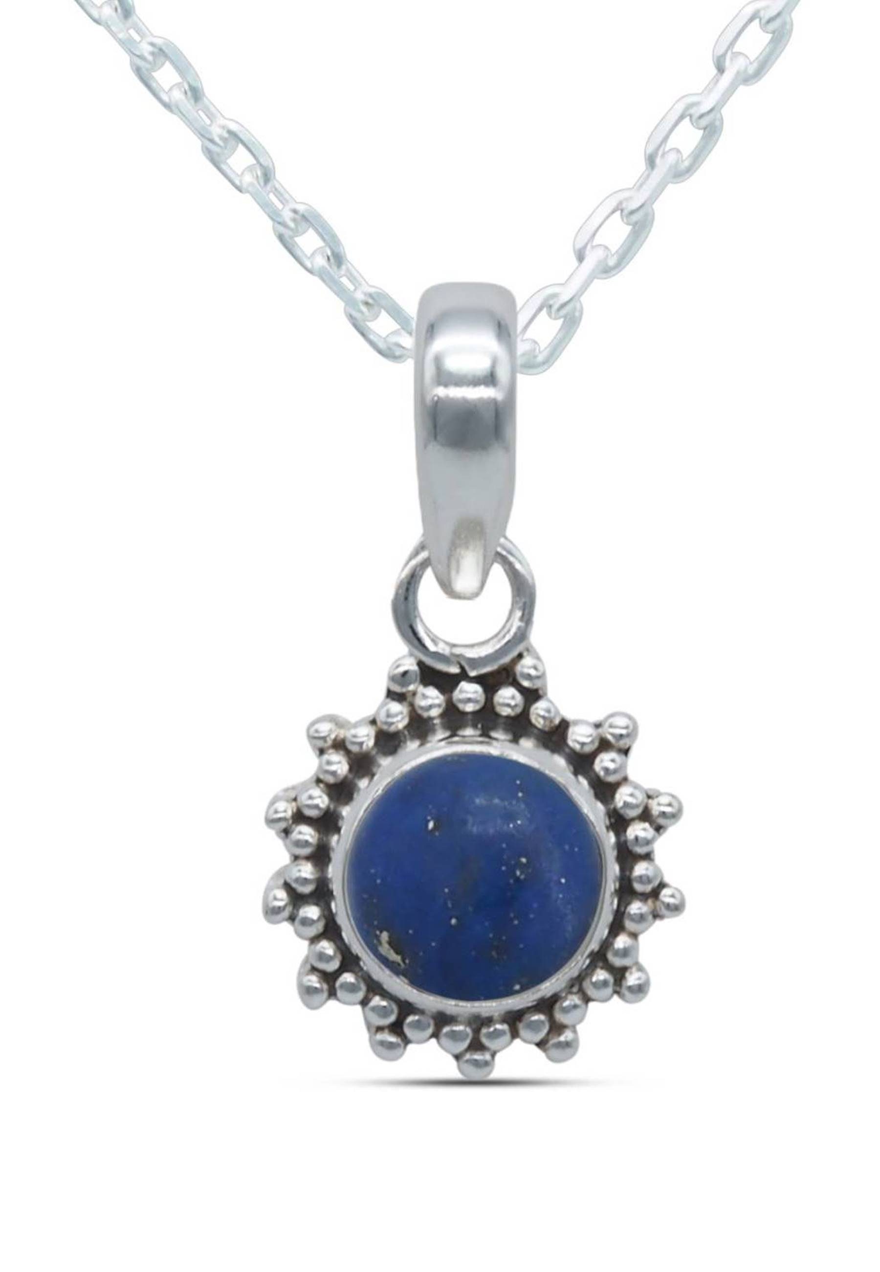 mantraroma Kette mit Anhänger 925er SilbermitLapis Lazuli