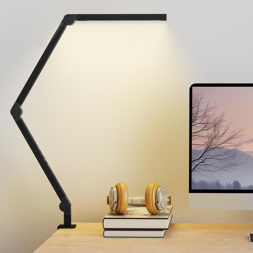 FELIXLEO Stehlampe Schreibtischlampe anpassbare Helligkeit Farbe Schwarz
