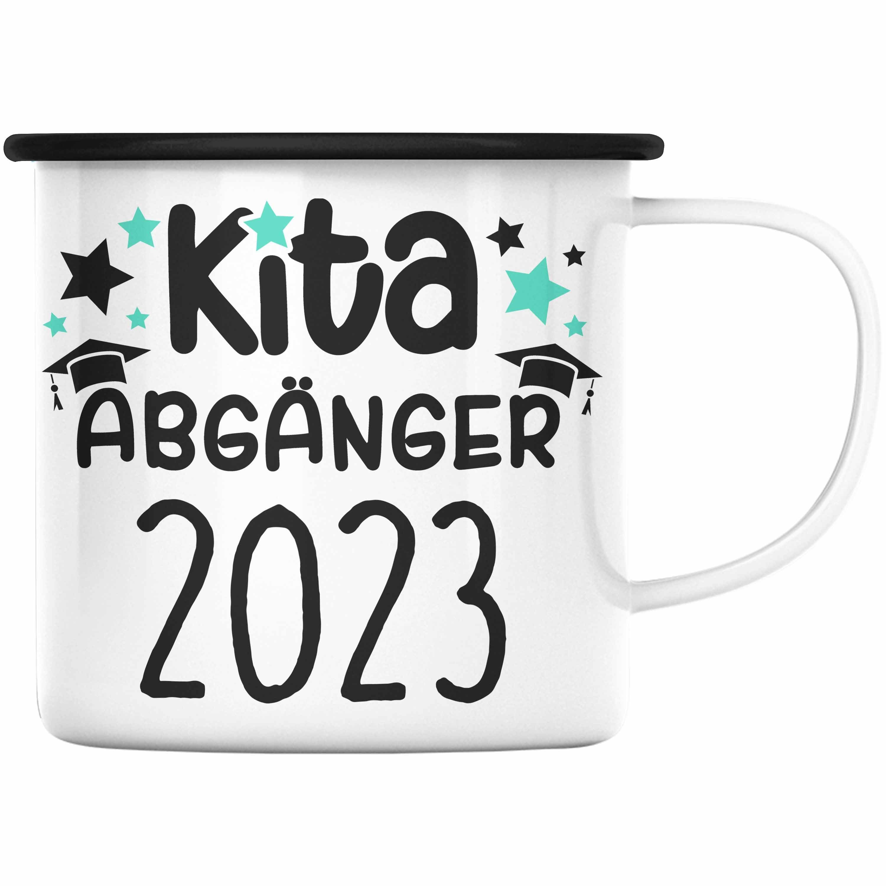 Schulstart Kita Emaille Thermotasse - Trendation Schwarz Tasse Trendation 2023 Abgänger