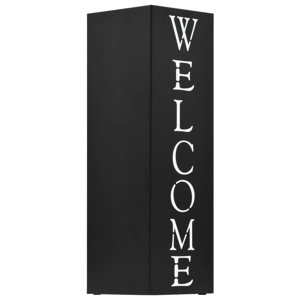 vidaXL Schirmständer, Regenschirmständer Welcome Stahl Schwarz