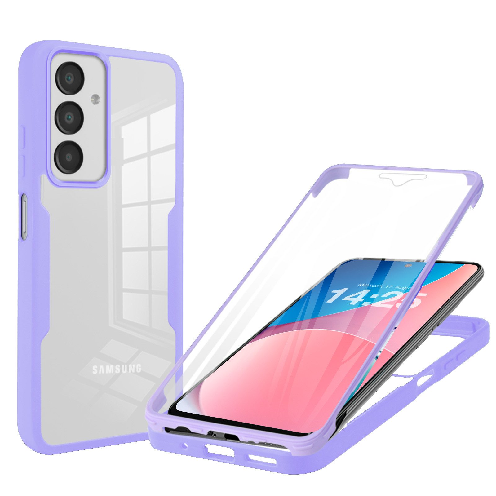 Tec-Expert Handyhülle 360 Grad Hülle für Samsung Galaxy A17 / A17 5G 6.7 Zoll, 6.7", Rundum Schutz Cover Case Hülle robust
