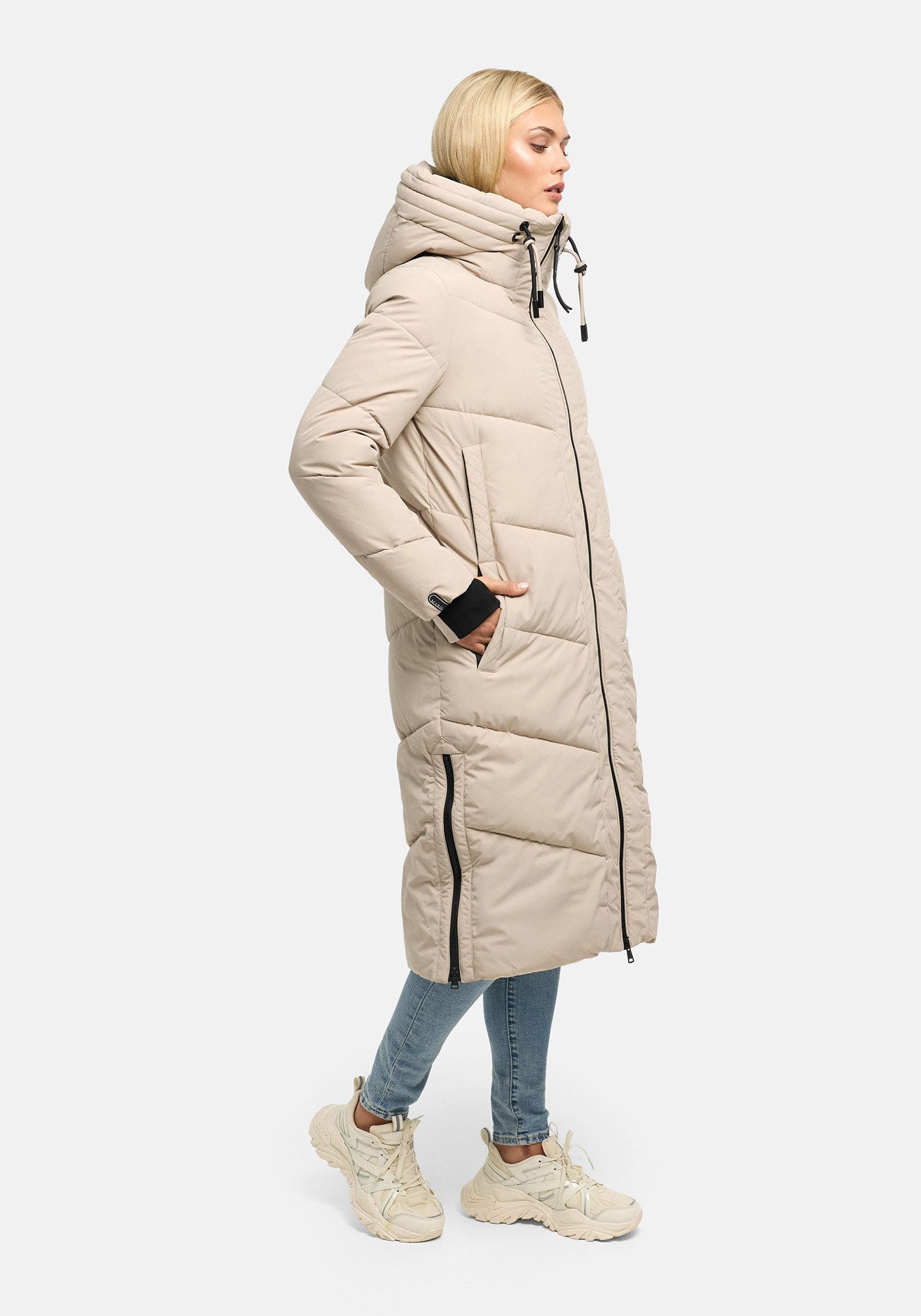 Marikoo Winterjacke Nadaree XVI Stepp Mantel mit großer Kapuze – Bild 3 von 5