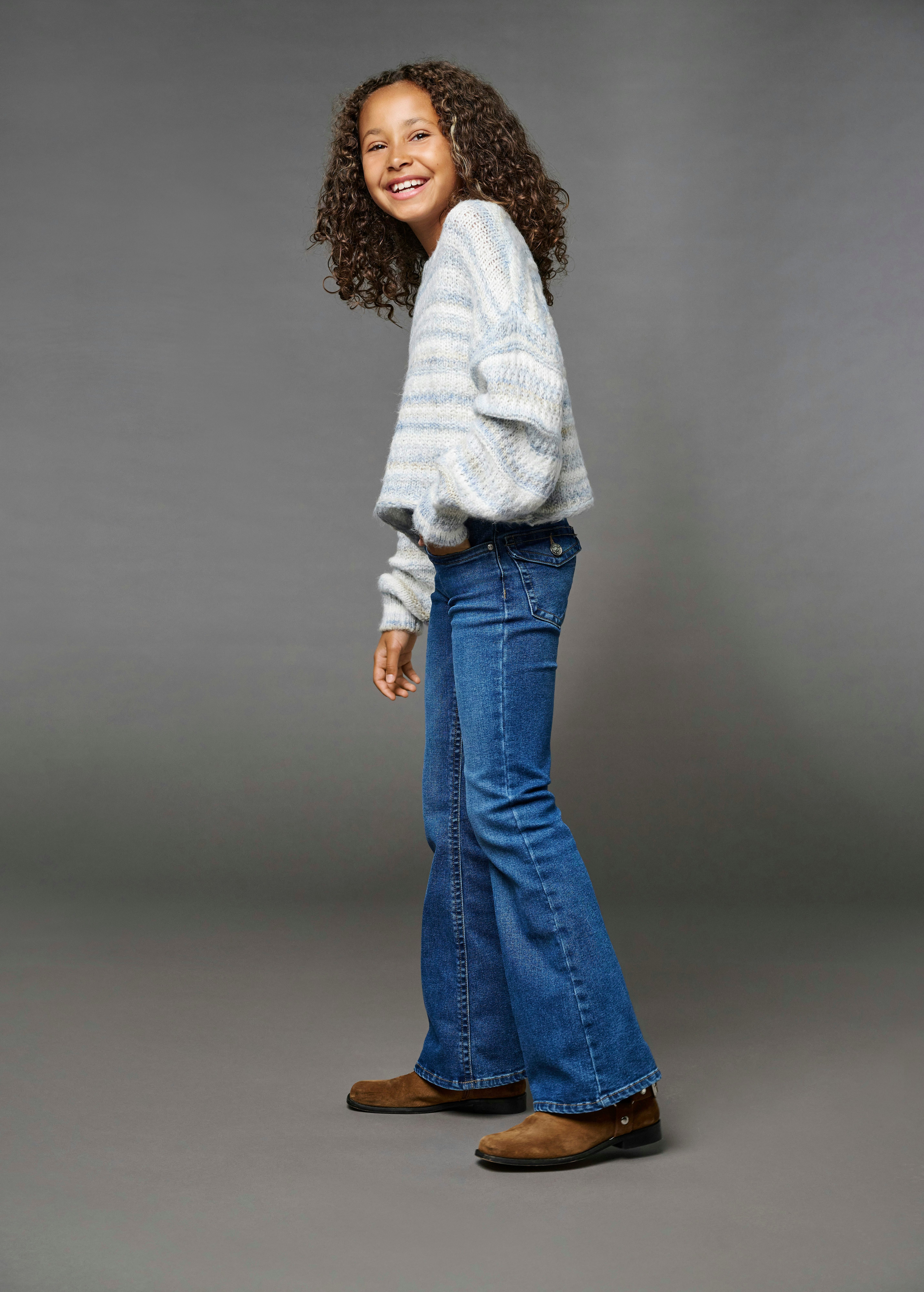 KIDS ONLY Bootcut-Jeans KOGPHOEBE LW BA POC FLA DNM MB PIM NOOS Baumwollmischung, low waist, flared fit