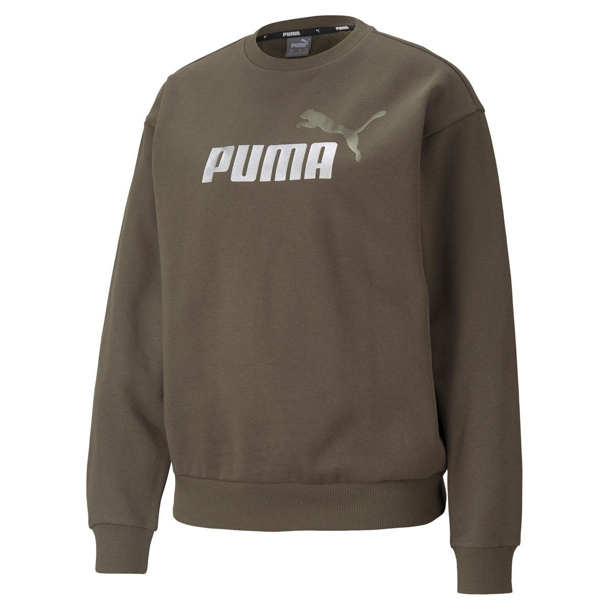PUMA Sweater Damen Pullover - ESS+ Metallic Logo Crew, Sweater