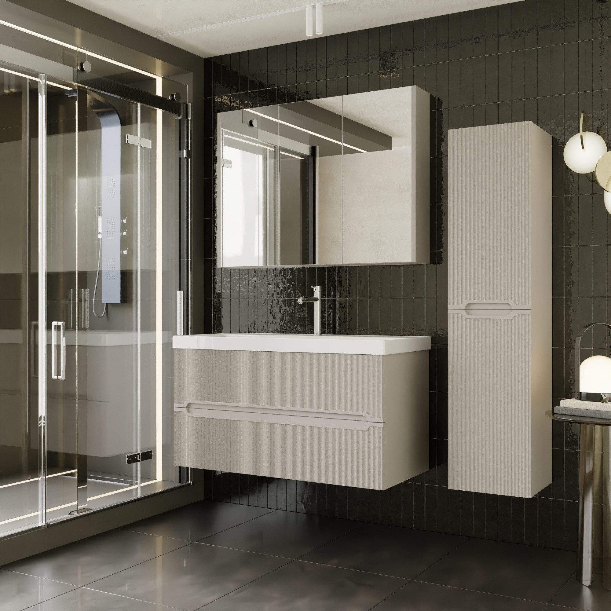 Karen Badmöbel-Set Badmöbel Set Bella, (Komplett-Set, Standartmäßig 3-Teili günstig online kaufen