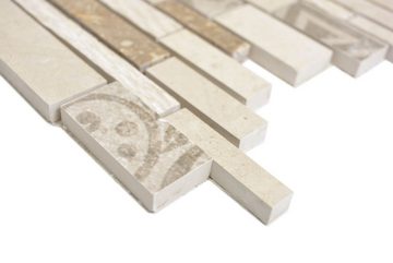 Mosani Mosaikfliesen Marmor Mosaik Fliese Keramikmosaik beige cream Wandfliese