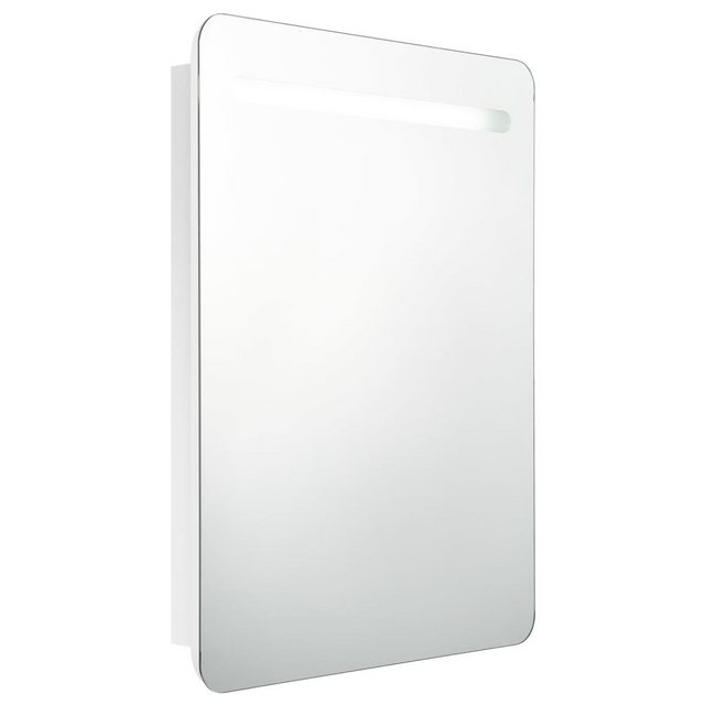 vidaXL Badezimmerspiegelschrank LED-Spiegelschrank fürs Bad Glänzend Weiß 60x11x80 cm