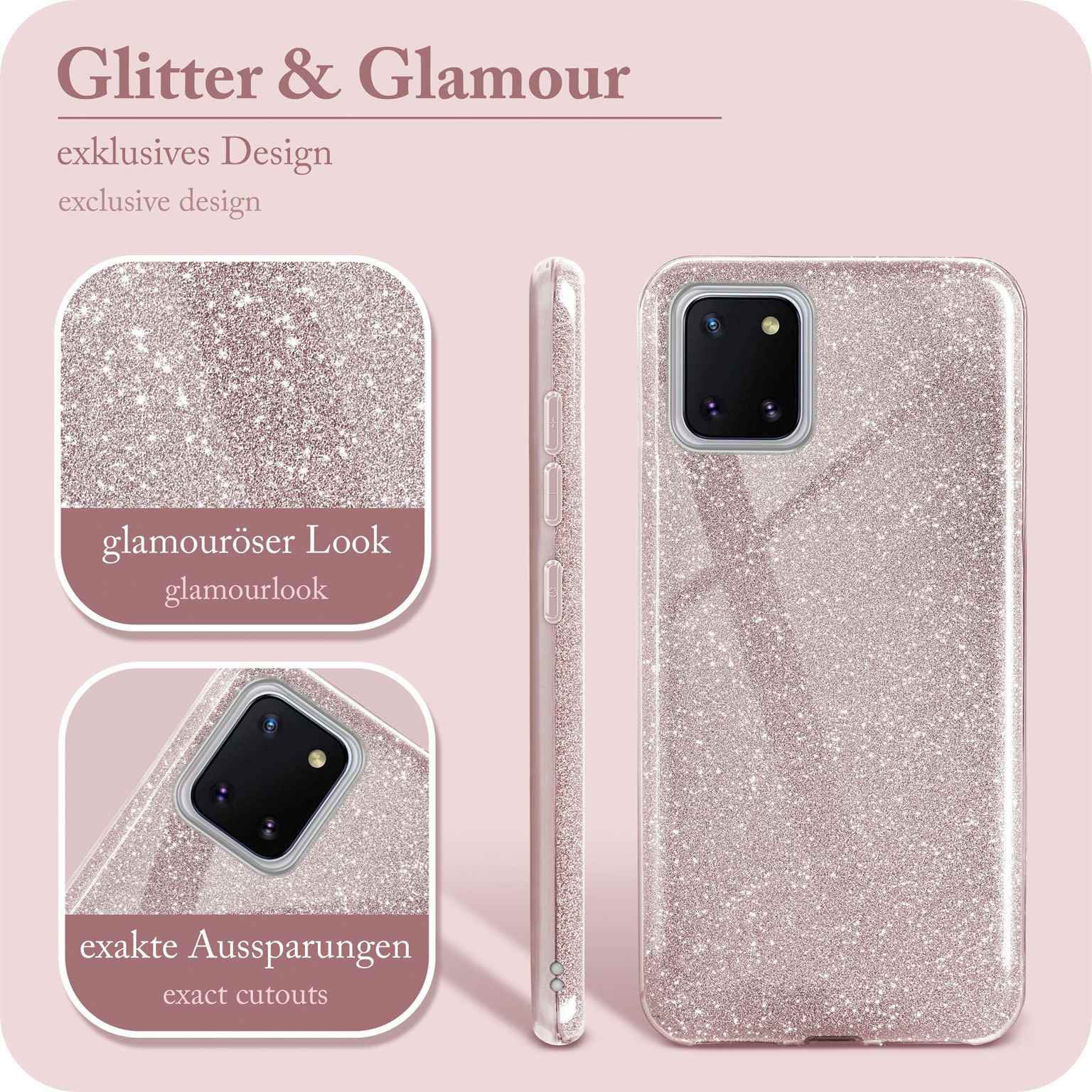 ONEFLOW Handyhülle für Samsung Galaxy Note 10 Lite Glitzer Hülle Glitter Case Rosa 6,7 Zoll, Hülle Glitzernd Dünne Schutzhülle mit Kameraschutz Frauen Glitzerhülle