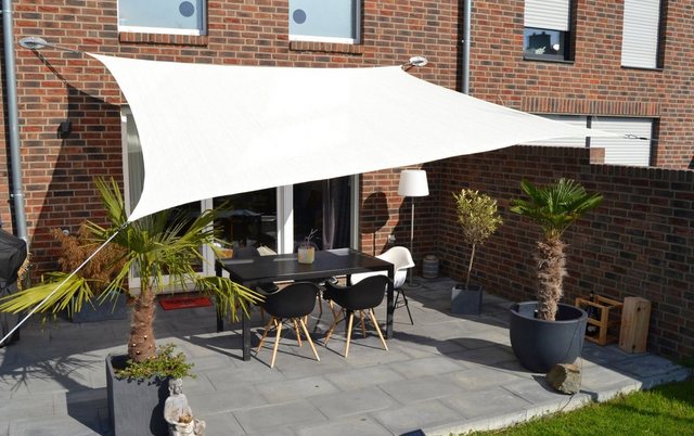 Peddy Shield Floracord Vierecksonnensegel HDPE Cremeweiß 360 cm x 360 cm