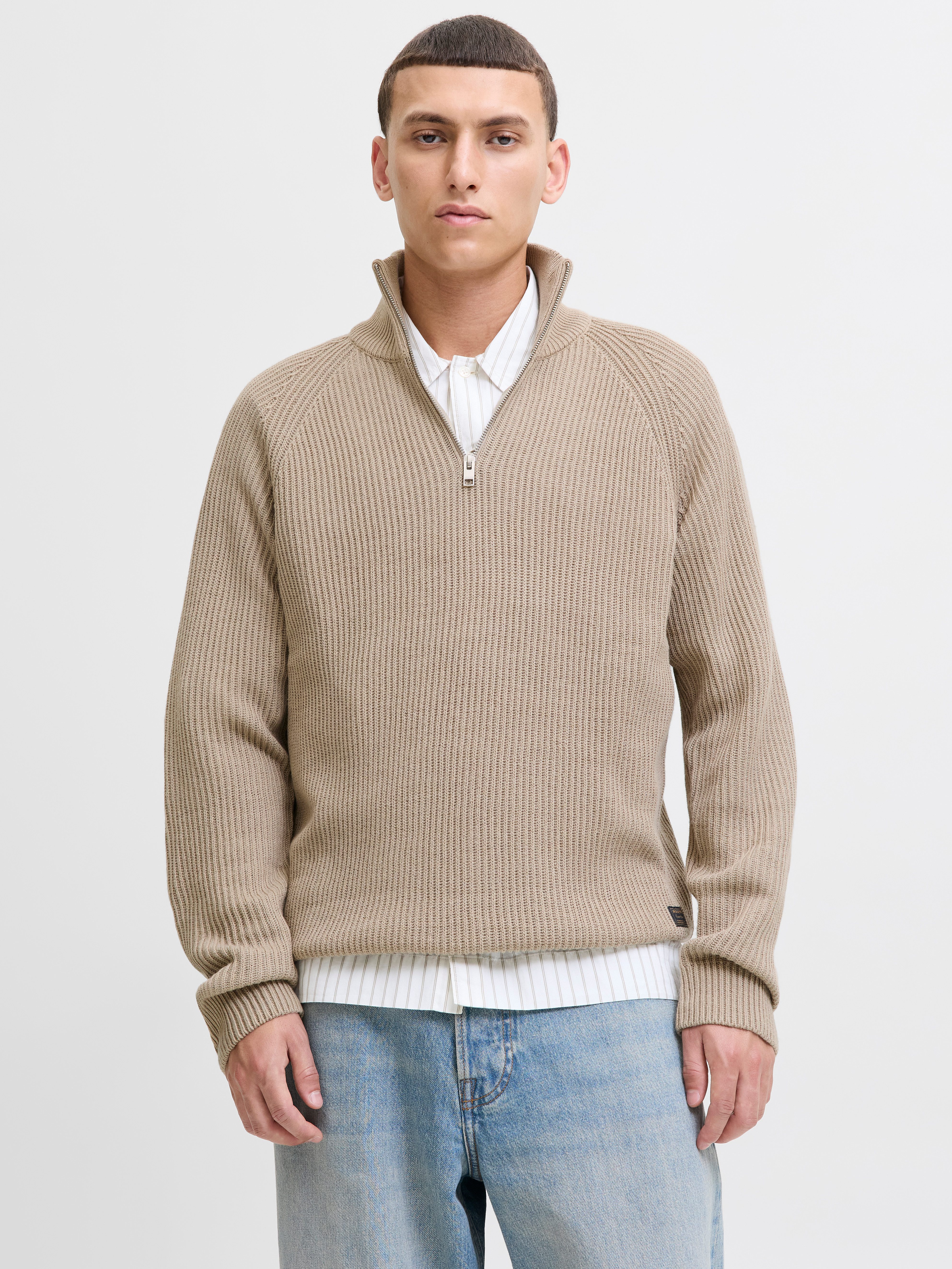 Jack & Jones Troyer JJPANNEL KNIT HALF ZIP AW25 günstig online kaufen