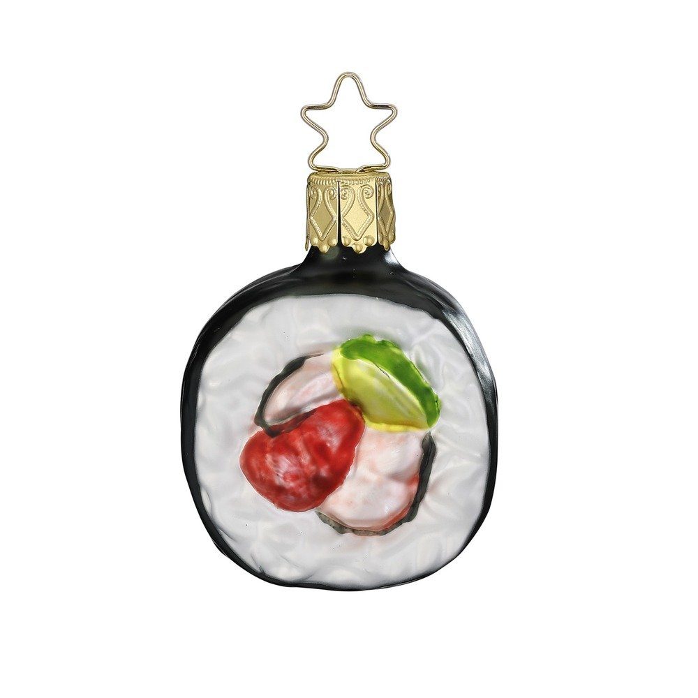 INGE-GLAS® Christbaumschmuck, Christbaumschmuck Anhänger Glas Maki Sushi 6cm