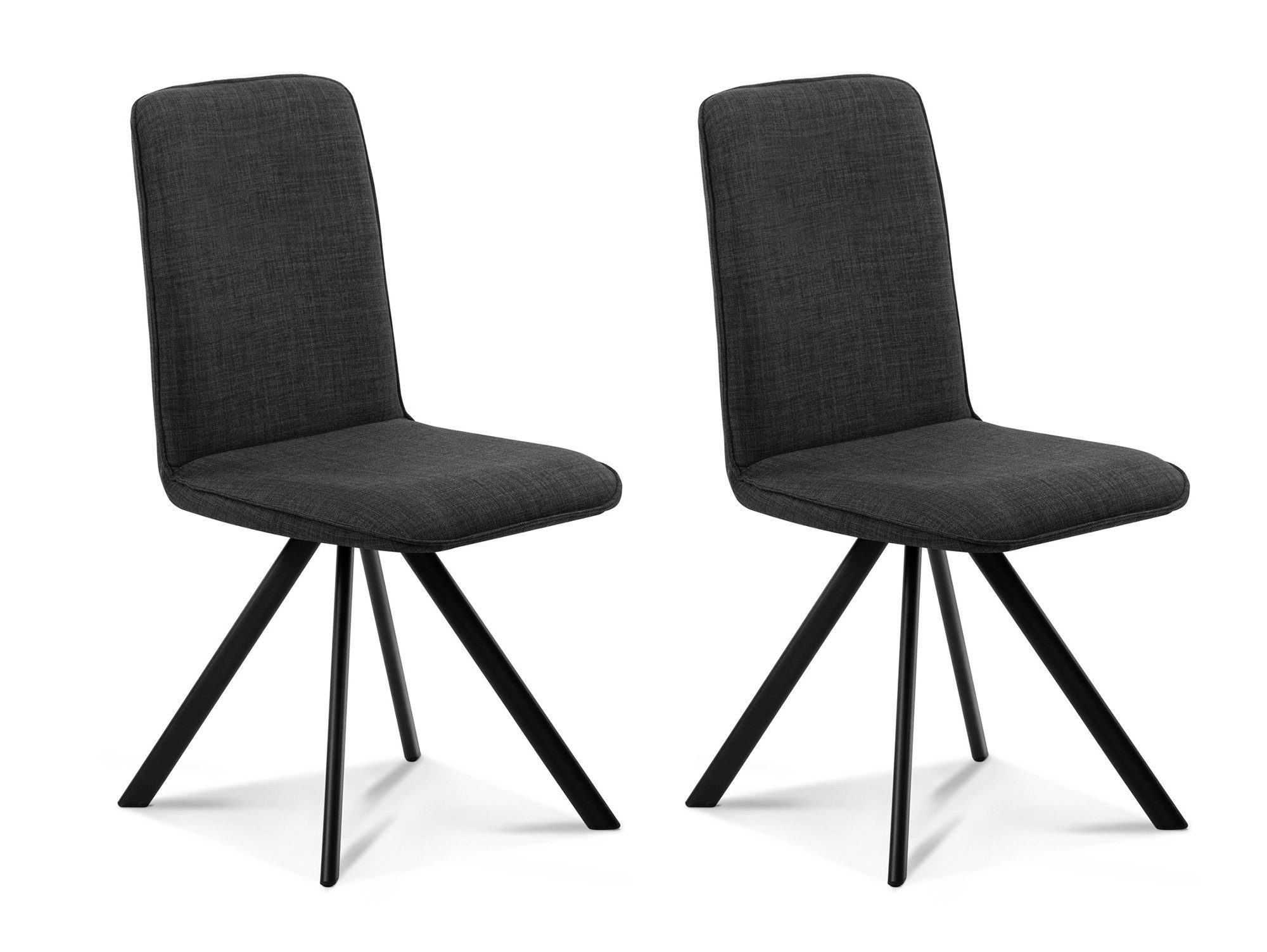 Moebel-Eins Polsterstuhl, GLORIA 2er SET Polsterstühle, Gestell Eisen schwarz