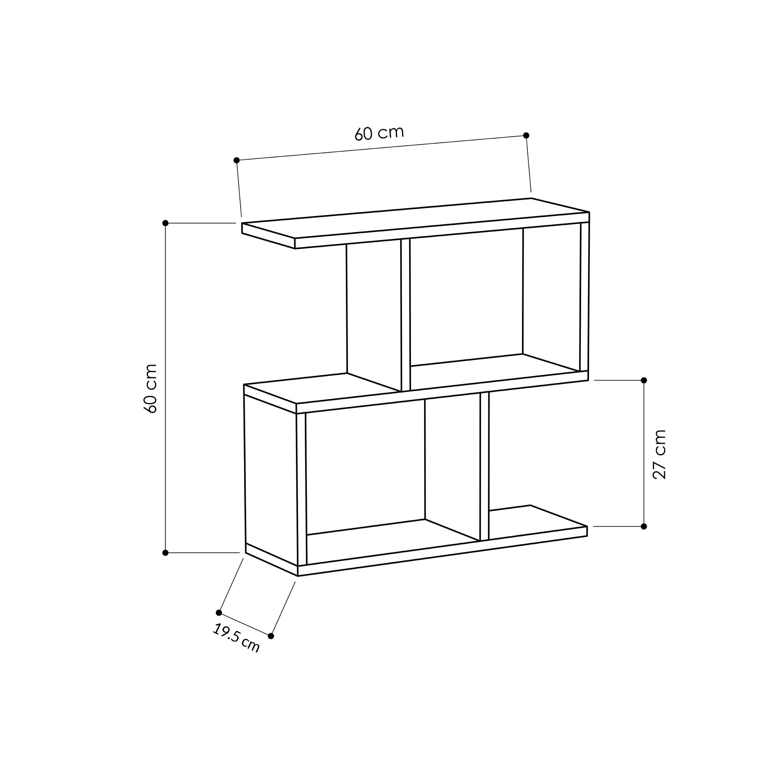 Decortie Beistelltisch Homemania, Modern Seite Ende Beistelltisch, Couchtisch, 60 x 19,5 x 60 cm – Bild 5 von 5