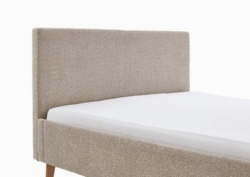 Faizee Möbel Bett [Kreta 140x200/180x200] Polsterschlafzimmerbett Eichenholz Stoffbezug