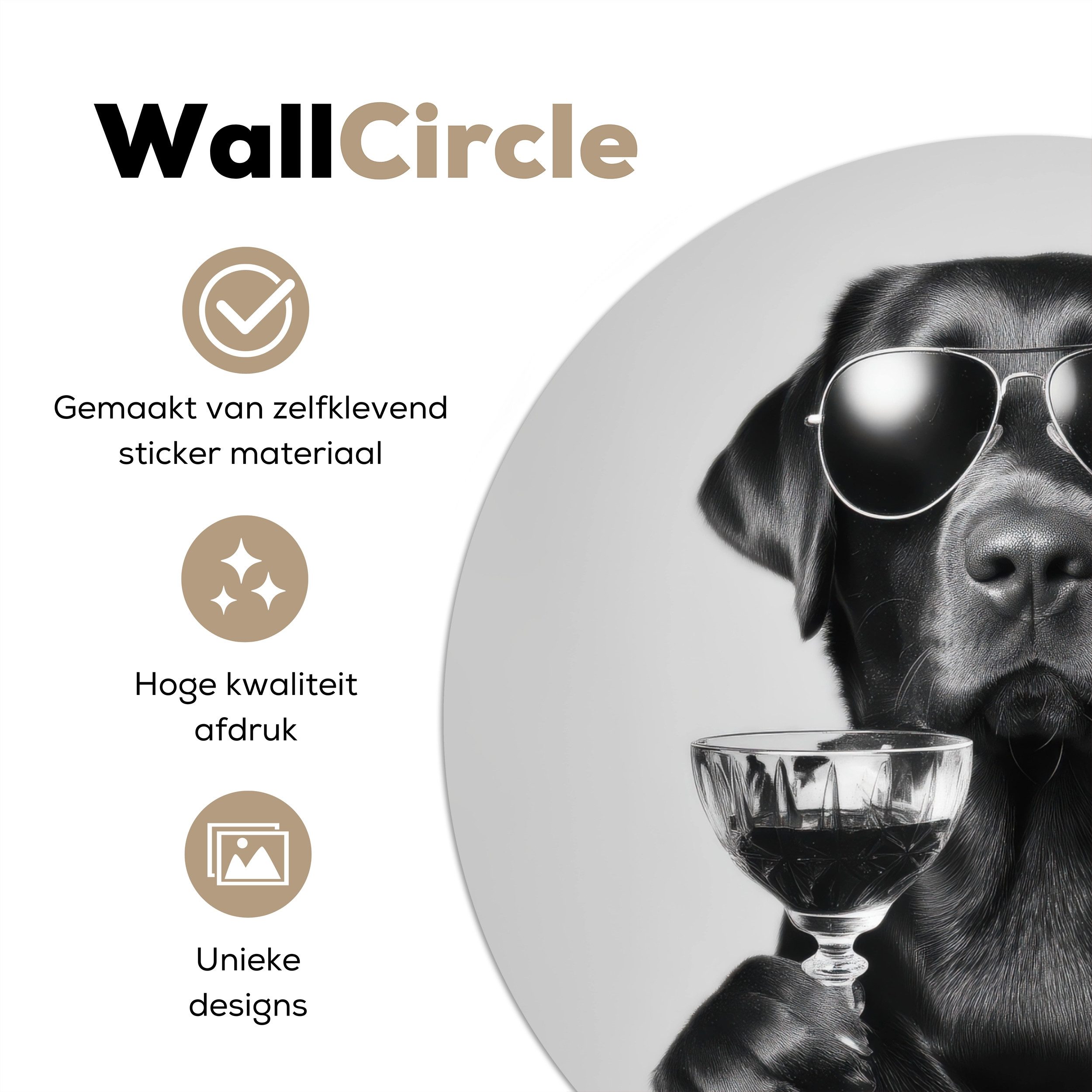 MuchoWow Wandsticker Hund - Schwarz - günstig online kaufen