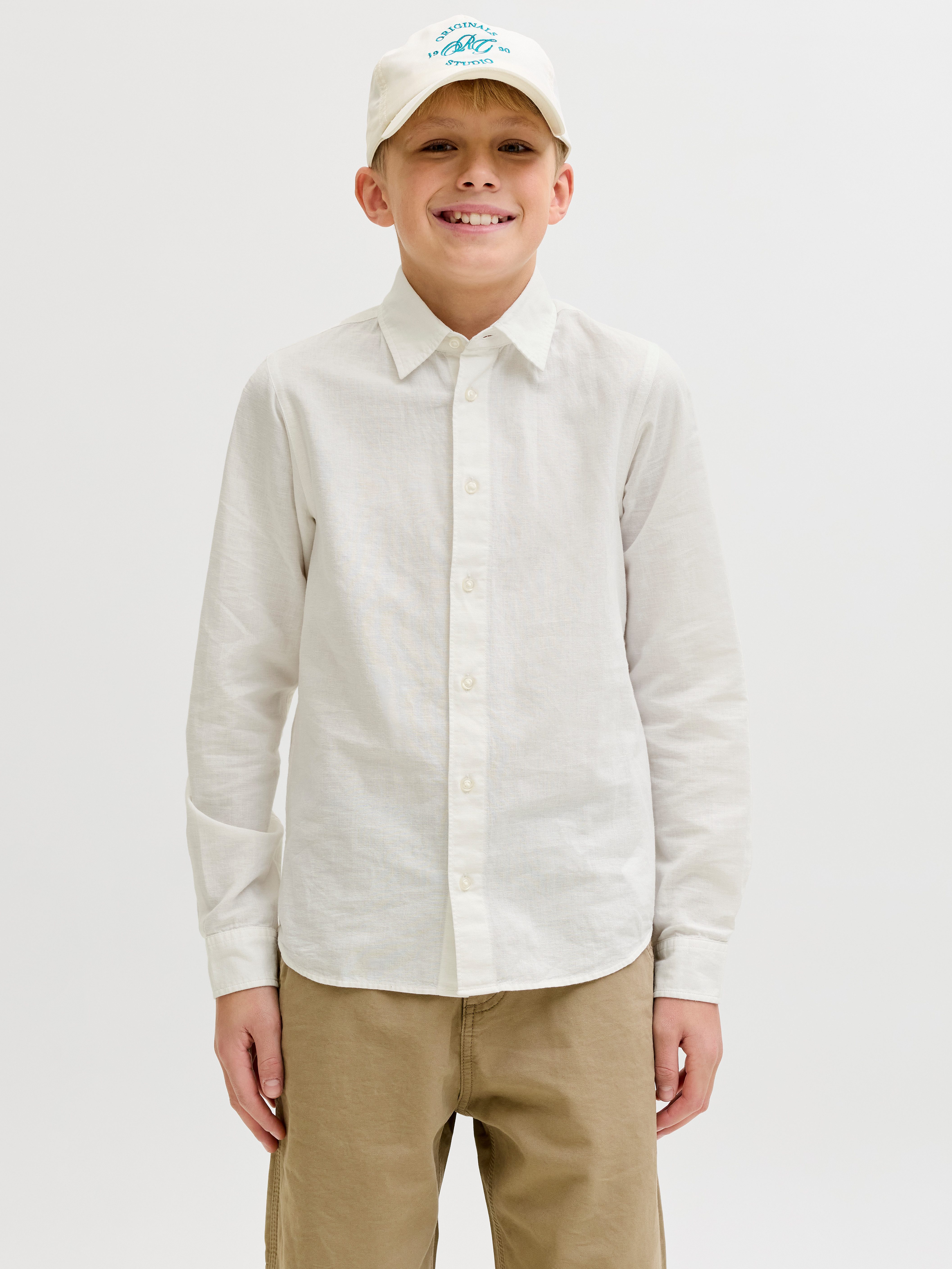 Jack & Jones Junior Langarmhemd JJEBREEZE LINEN BLEND SHIRT L/S SN JNR