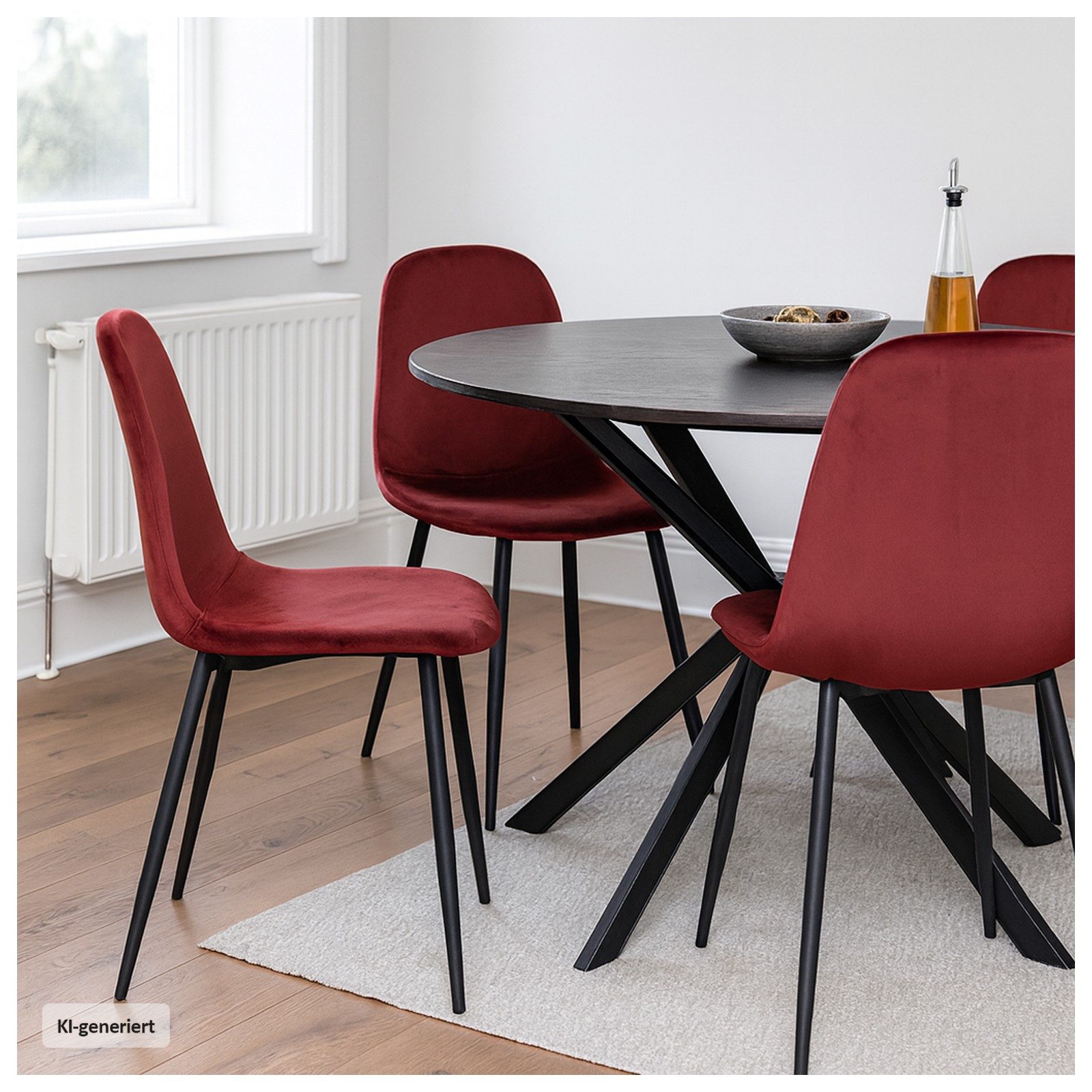 HTI-Living Esszimmerstuhl Esszimmerstuhl Samt 2er Set Savannah Rot (Set, 2 St), Küchenstuhl