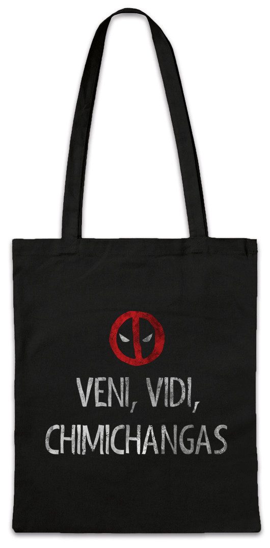 Beuteltasche Veni Vidi Chimichangas Stofftasche Mutant Mask Maske Deadpool Fun Food