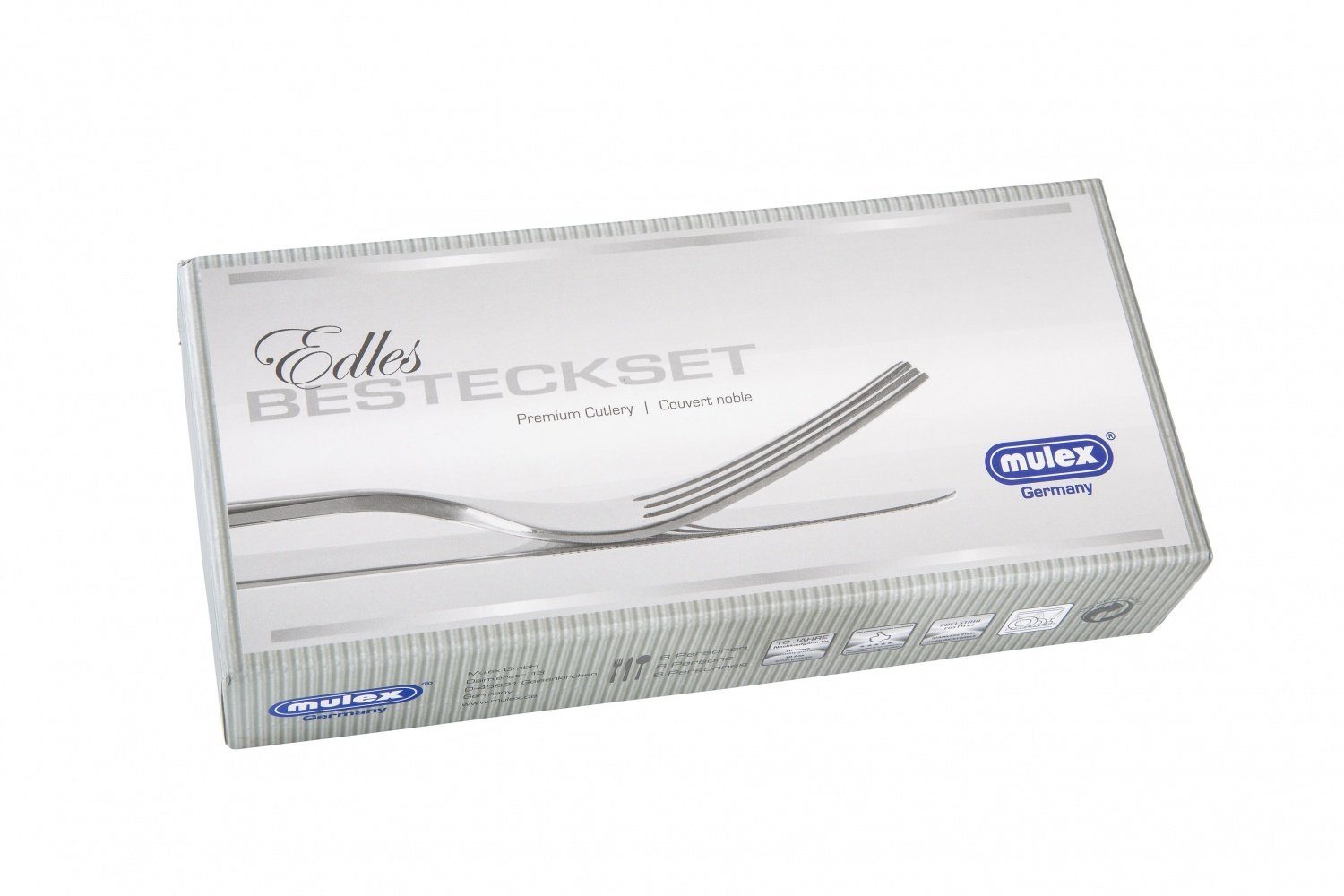 Mulex Besteck-Set, Chrom-Edelstahl-Legierung 18/0 – teilsatiniert