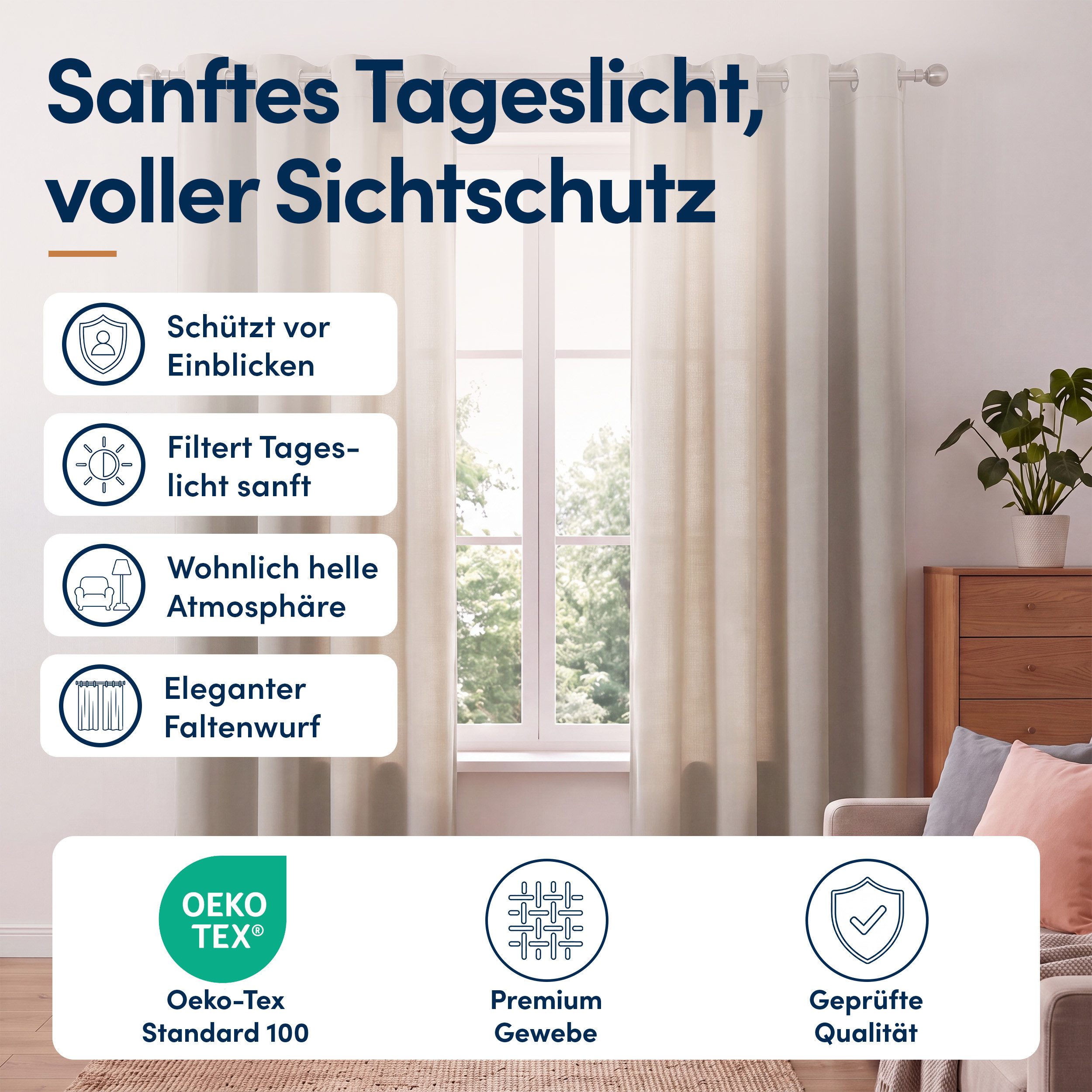 Stoffschmiede Gardine, Blickdicht, Raumverdunkler, Ösen