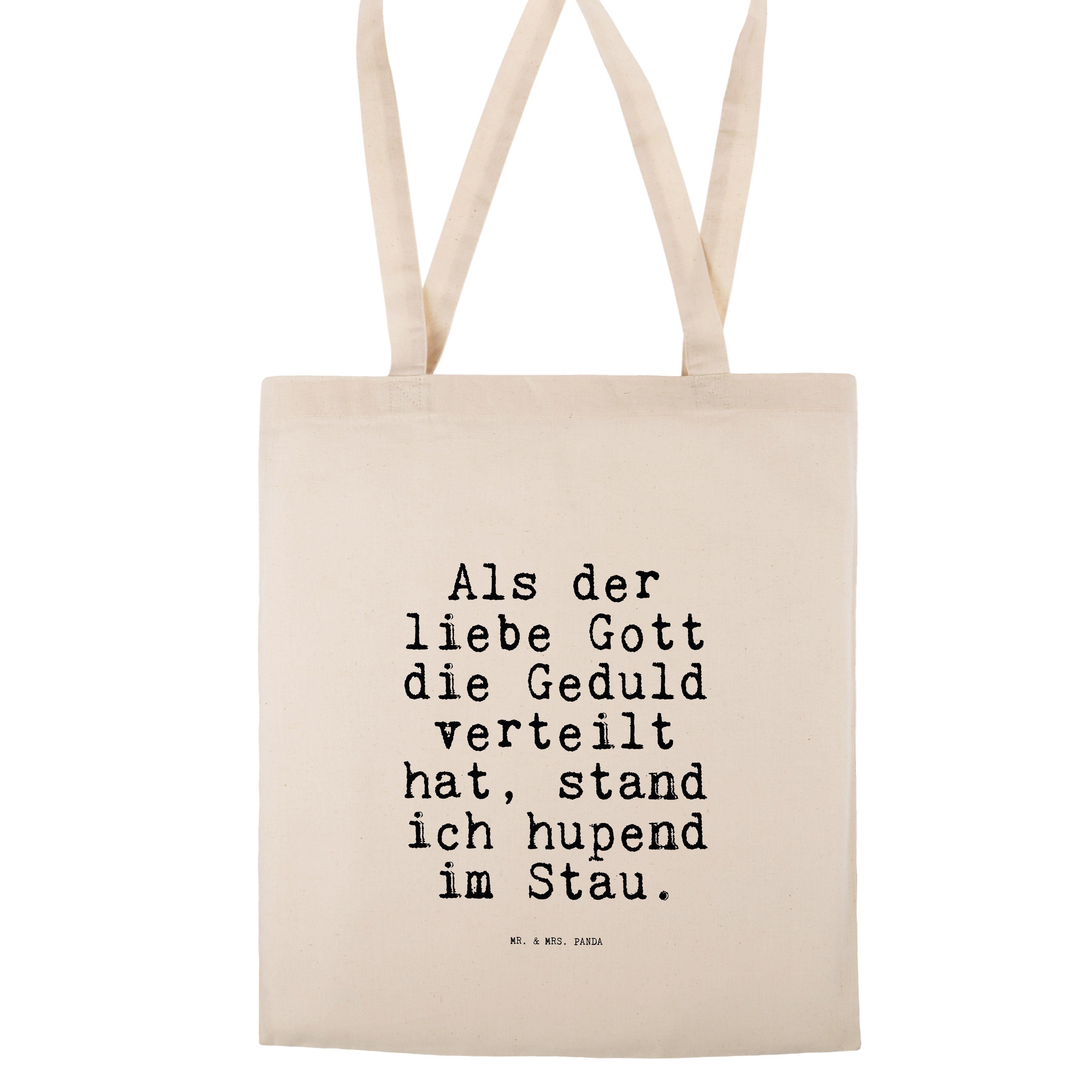 (1-tlg) Panda & der Mrs. - Geschenk, Mr. Transparent Einkaufstasch witzig, Als liebe - Tragetasche Gott...