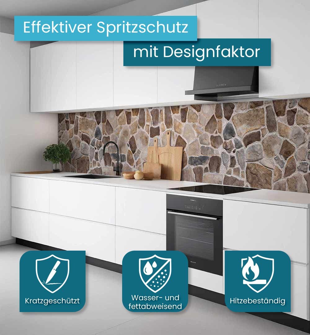 MyMaxxi Küchenrückwand Küchenrückwand selbstklebend Mauer Natursteine Sprit günstig online kaufen