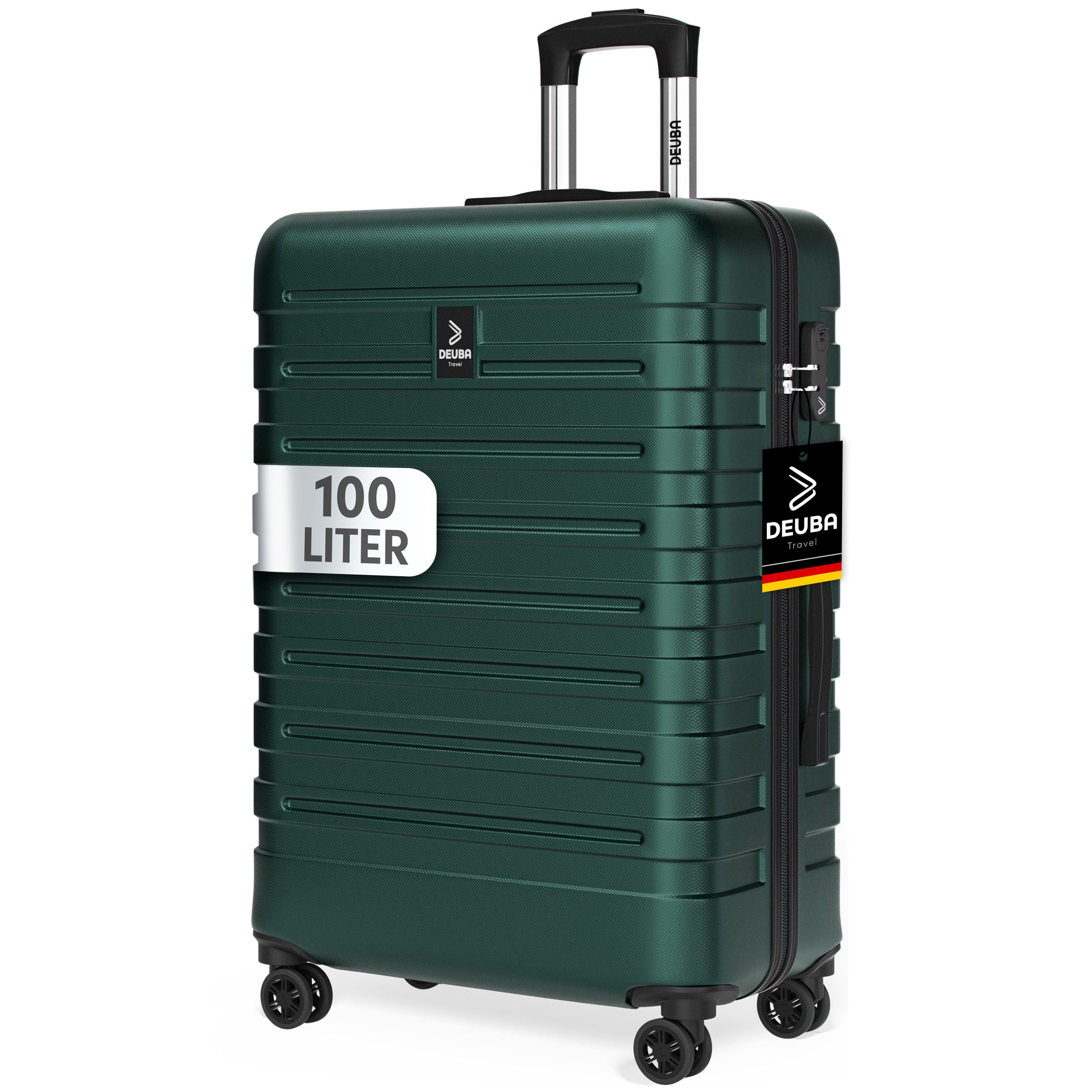 monzana Trolley, Groß 77cm Hartschalenkoffer Reisekoffer 100 L Dunkelgrün