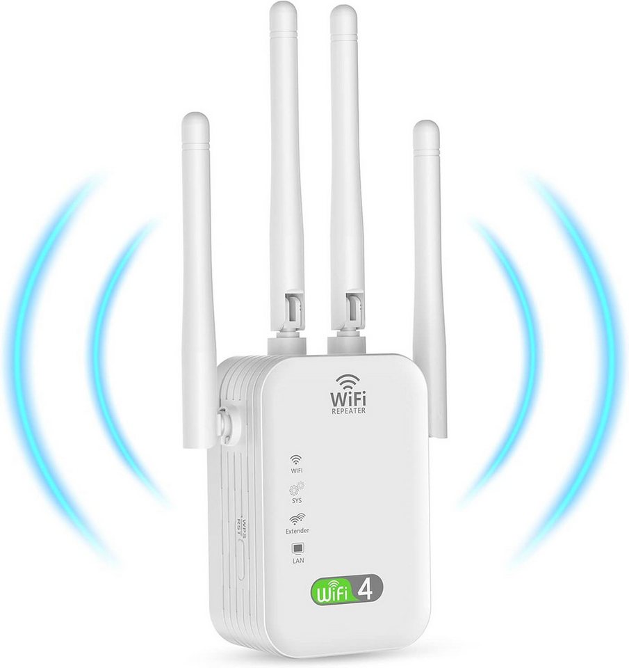 Athlix WLAN-Repeater 1200 MBit/s 5GHz Signalverstärker WiFi Booster Extender WLAN-Repeater, Booster Extender WLAN-Repeater, 2 Lan-Anschlüsse
