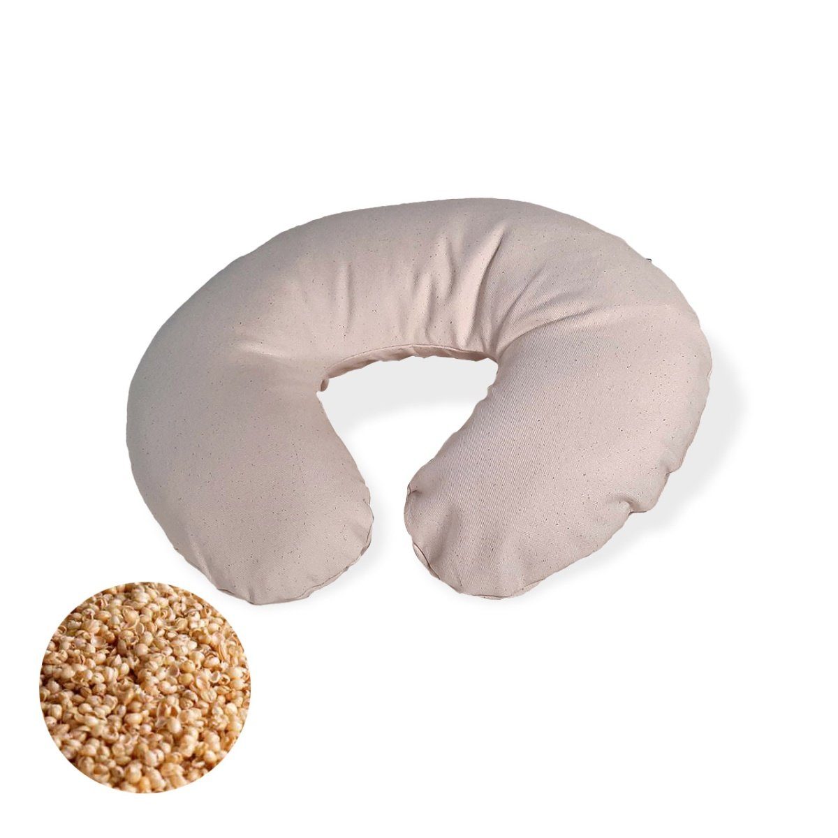 speltex Nackenstützkissen Nackenhörnchen, Füllung: Hirse (Bio), Bezug: Baumwolle (Bio), Füllung variabel