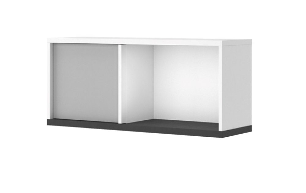 Feldmann-Wohnen Wandhängeschrank Imola, Imola 1-tlg., 90cm weiß / graphit / grau 1 Drehtür