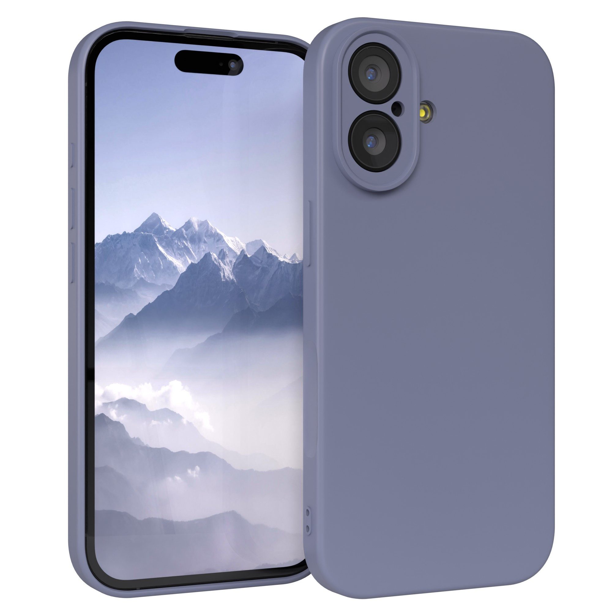 EAZY CASE Handyhülle für Apple iPhone 17 Hülle Silikon 6,3 Zoll, Silikon Schutzhülle mit Kameraschutz Matt Back Cover Soft Eis Blau
