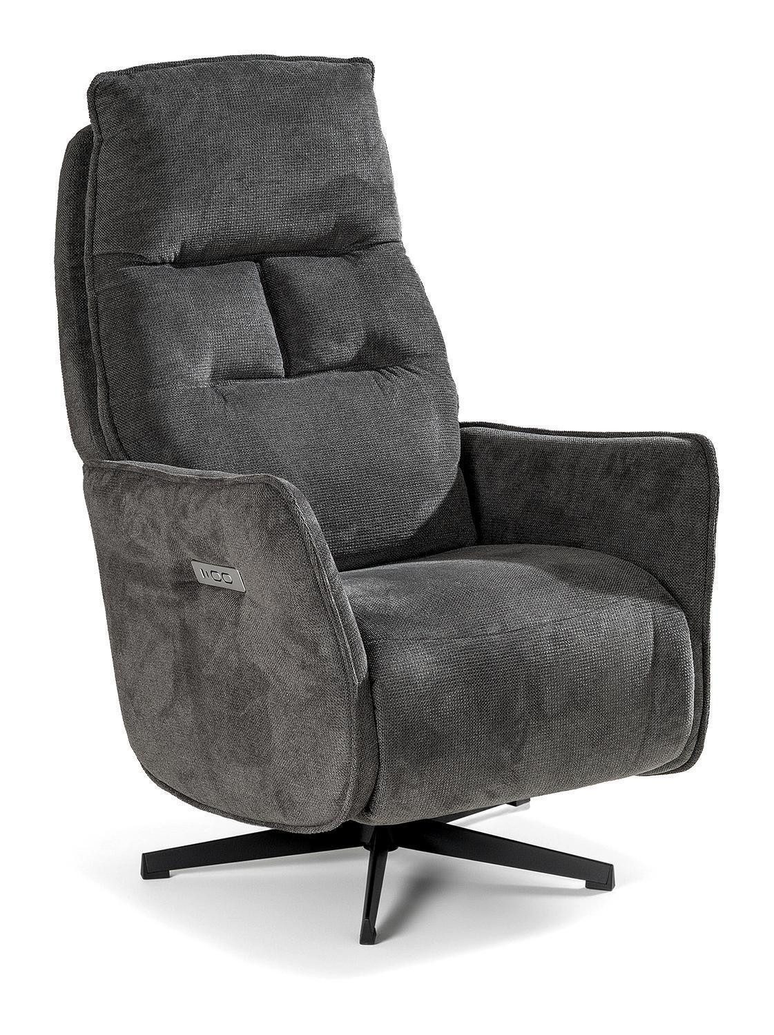 Femo Trade Relaxsessel FM-4214PH, Grau, Mikrofaser, 360 Grad drehbar, elektrische Relaxfunktion, Kopfteilverstellung, B 73 x H 166 x T 82 cm