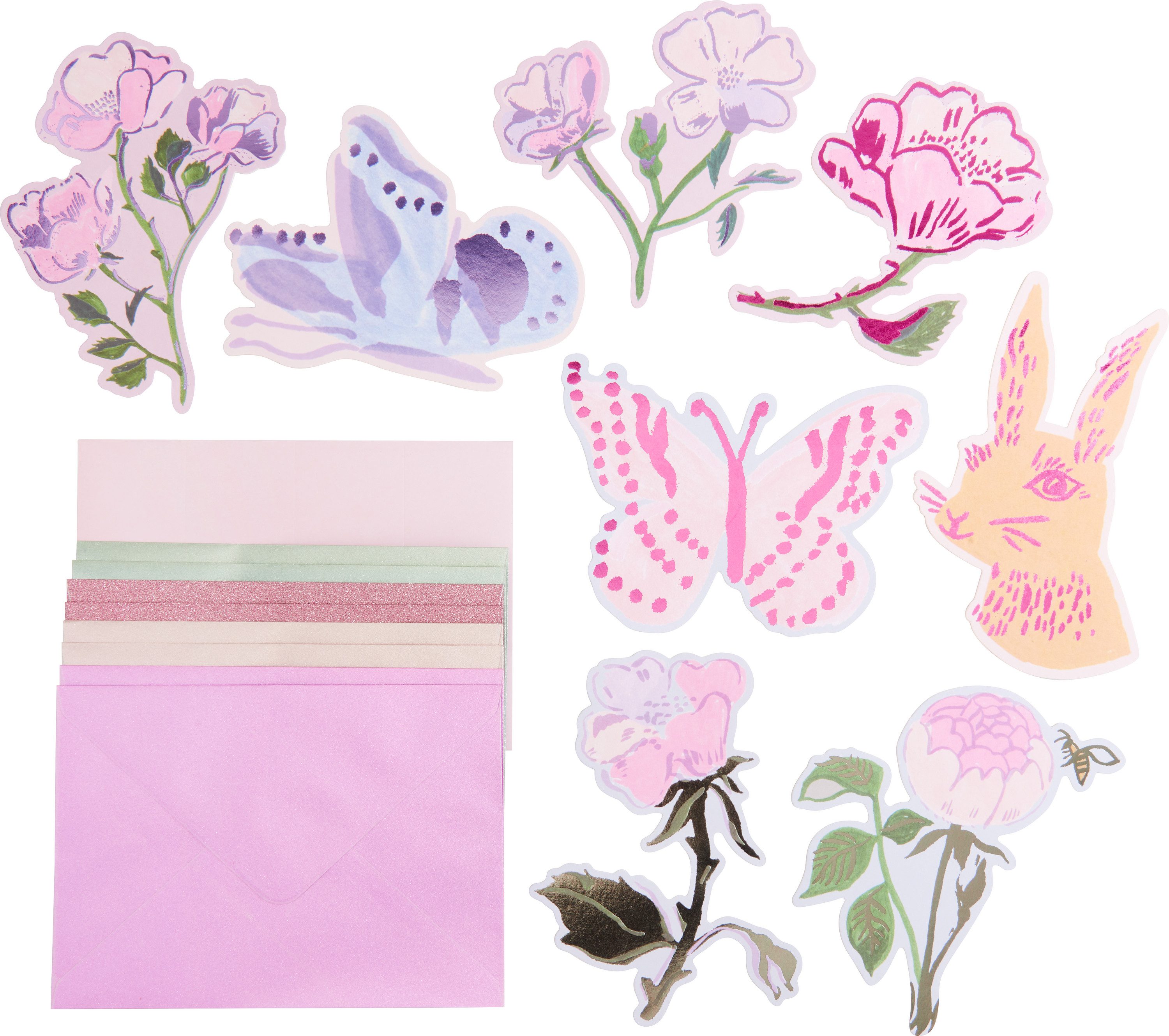 Rico Design Grußkarte Kartenset La Vie En Rose, 17 Teile