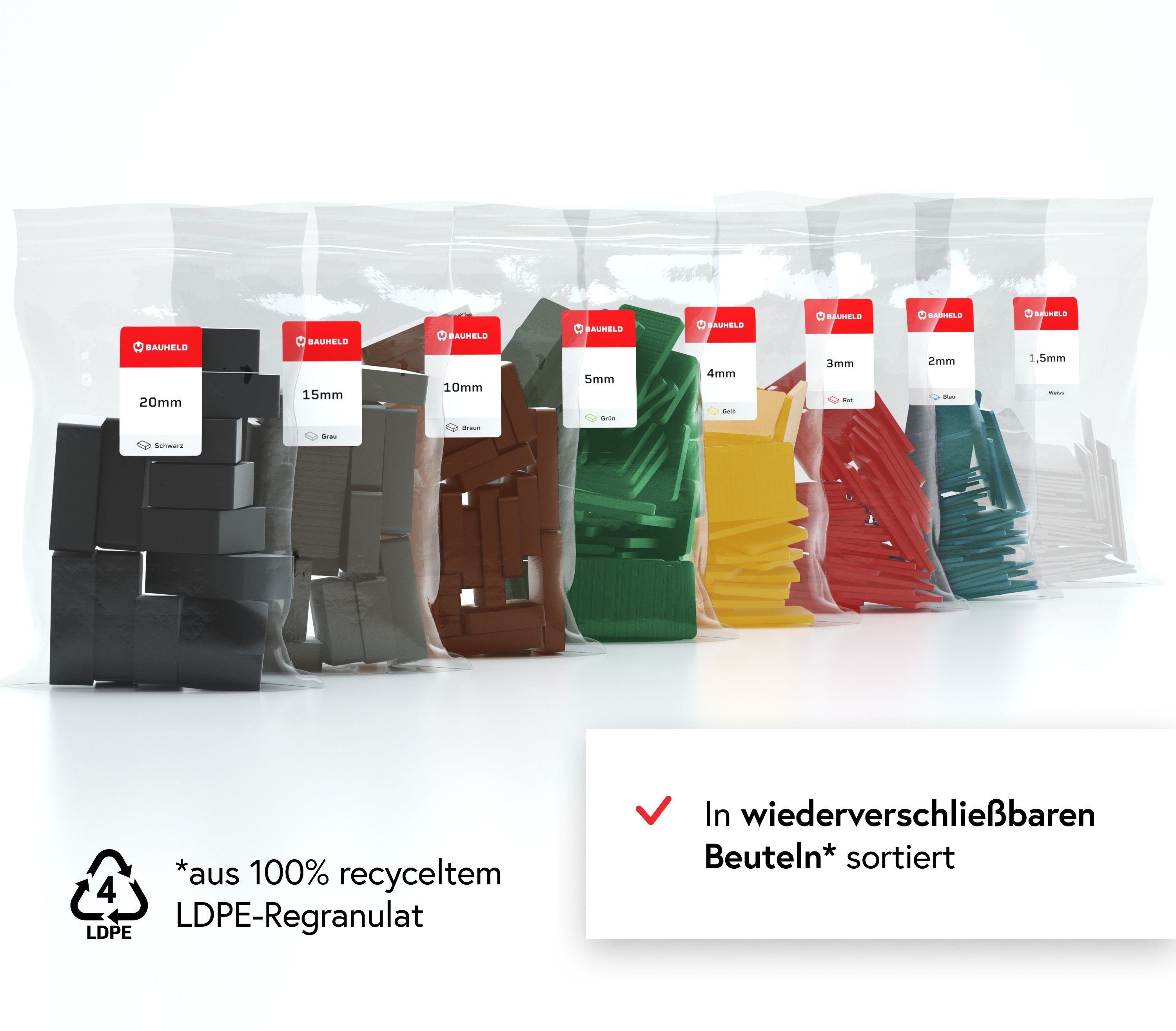 BAUHELD Unterlegplatte Universal, Kunststoff 60x40 mm, günstig online kaufen