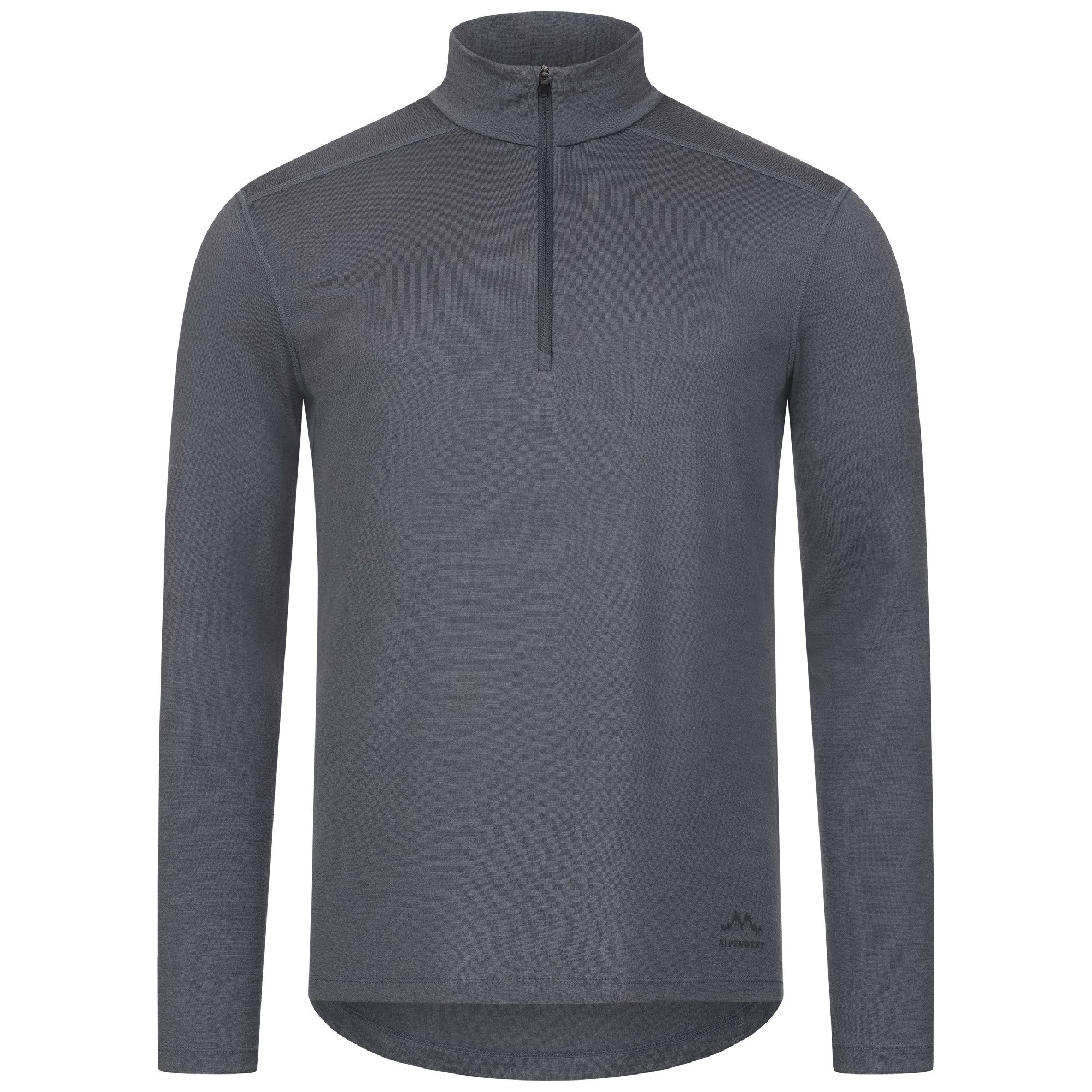 Alpenwert Funktionsshirt Herren Zip-Pullover aus 100% Merinowolle – atmungsaktiv (1 Pack) Antibakteriell, Anti-Schweiß-Geruch, Outdoor & Funktionsshirt