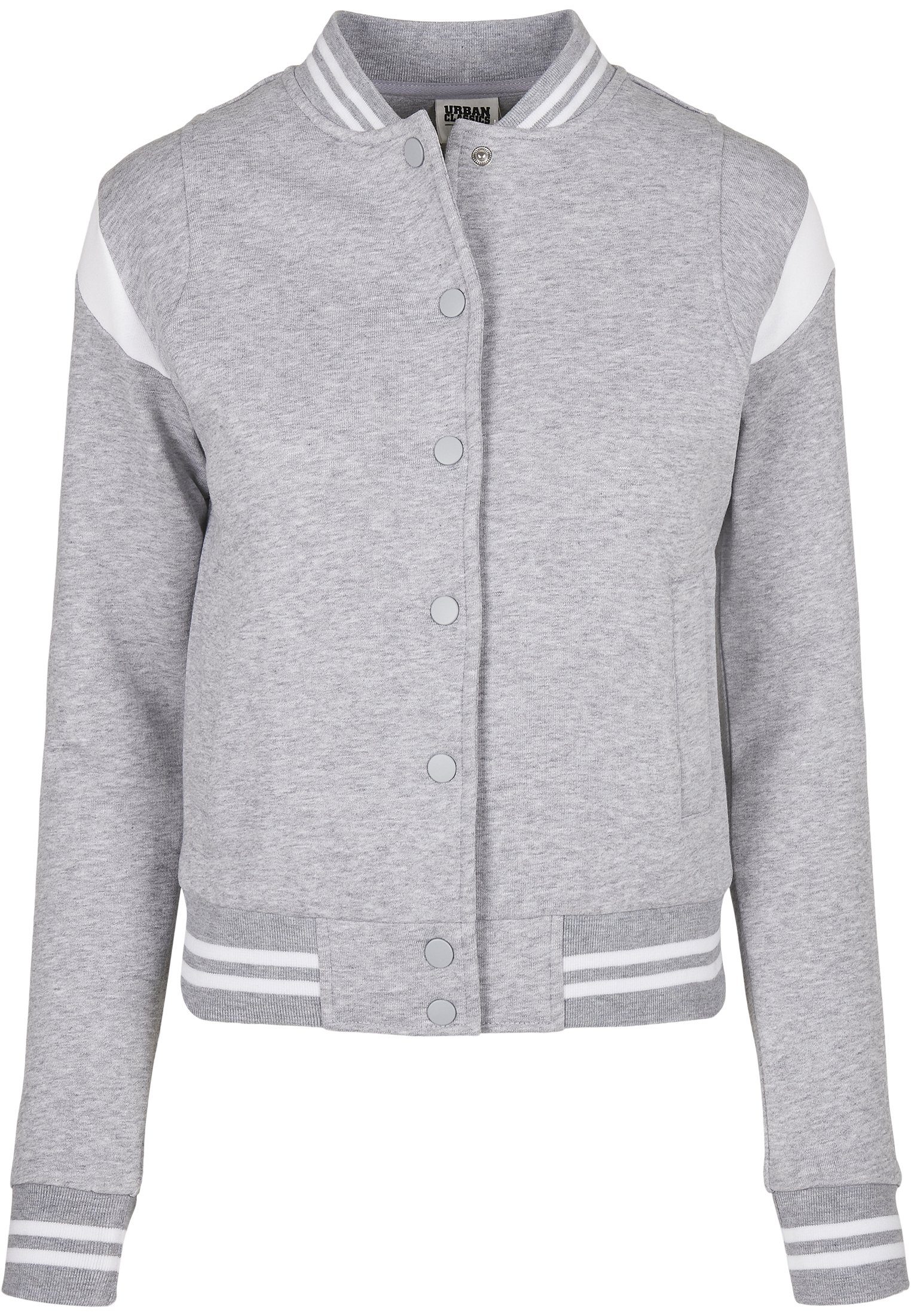 CLASSICS grey/white College Inset Damen Sweat Organic Jacket URBAN Collegejacke (1-St) Ladies