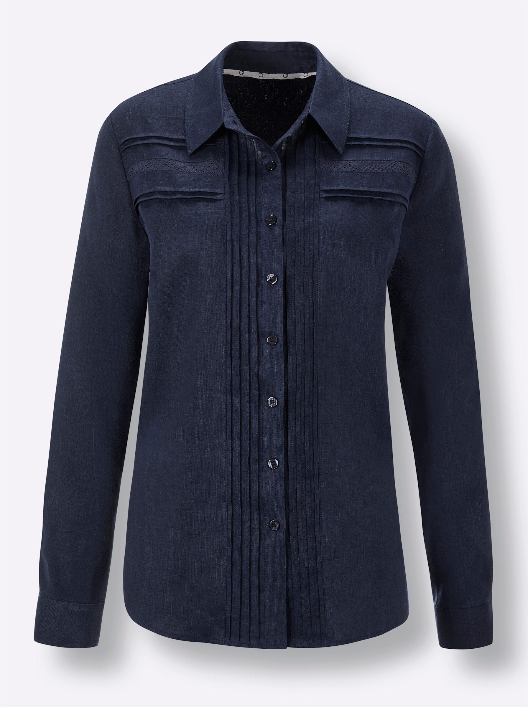 creation L Klassische Bluse Leinen-Bluse Langarm