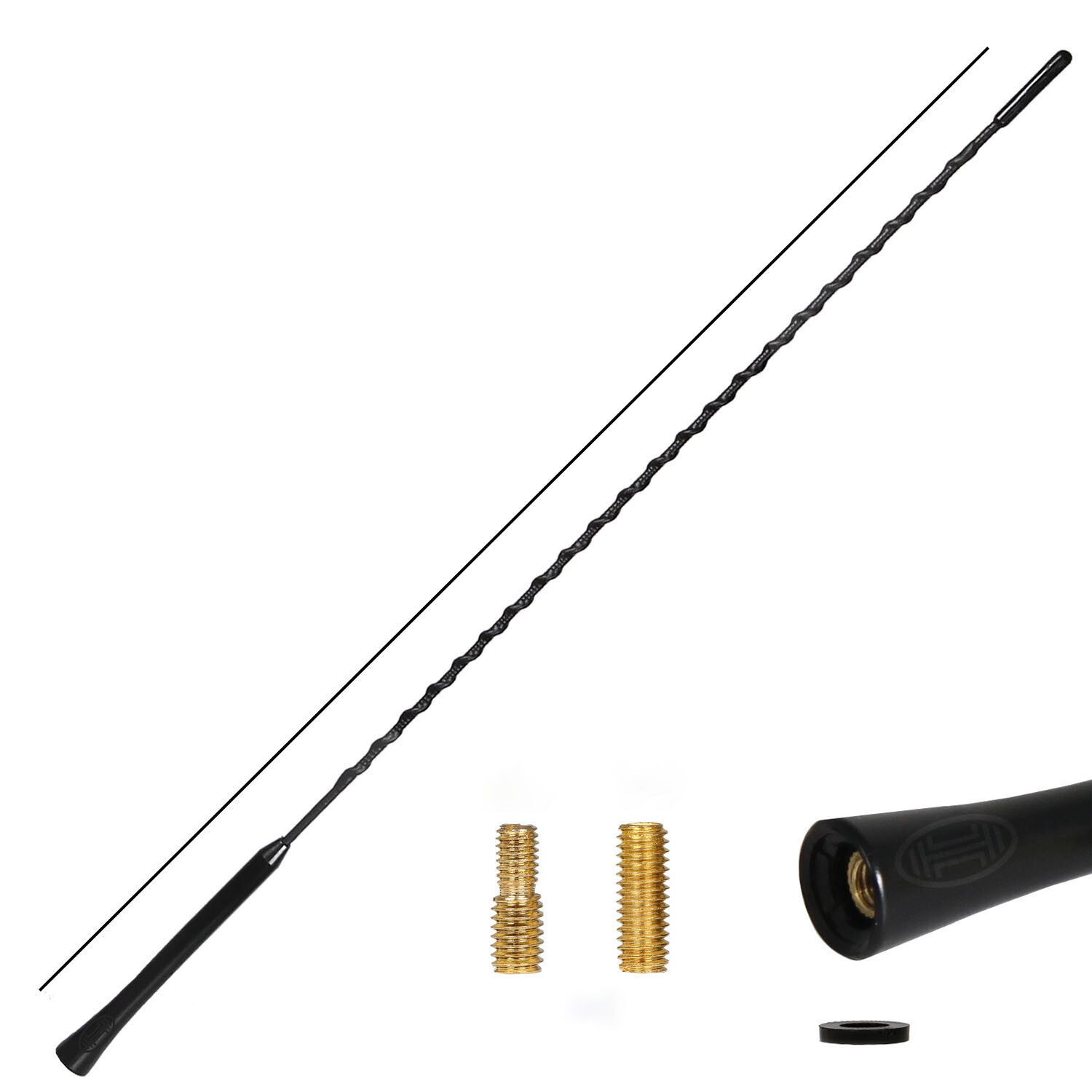 HEYNER Antenne Ersatzstab 55 cm M5 & M6 Universal Spiral AM FM Fiberglas Autoradio-Ersatzantennenstab (AM/FM, DAB)