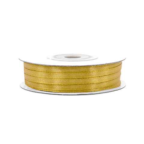 Creativery Satinband, Satinband 3mm x 50m Rolle Gold