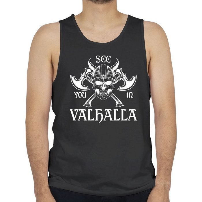 Shirtracer Tanktop See you in Valhalla - Wikinger & Walhalla Herren - Herren Tank Top tanktop schwarz - tshirt skull herren - viking shirt