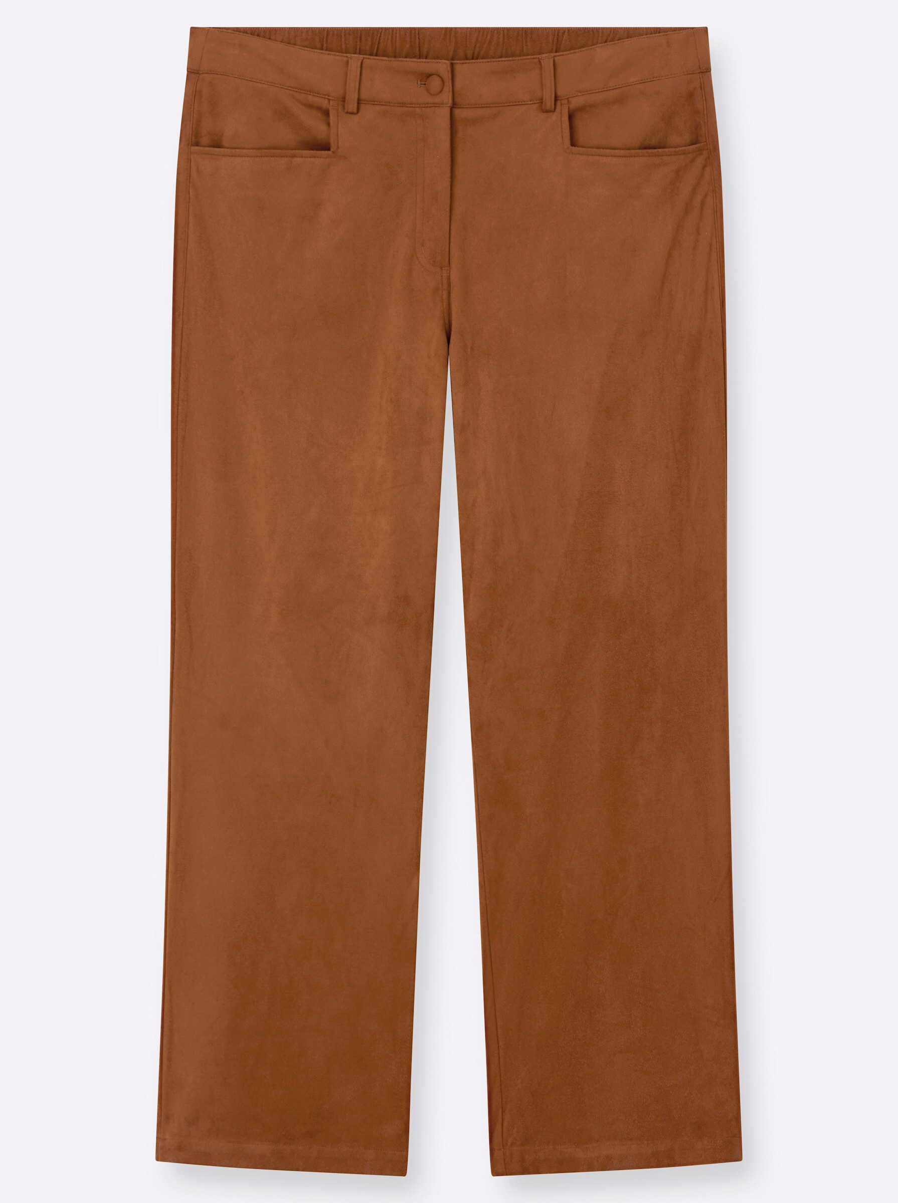 Sheego Jerseyhose Lederimitat-Hose normal