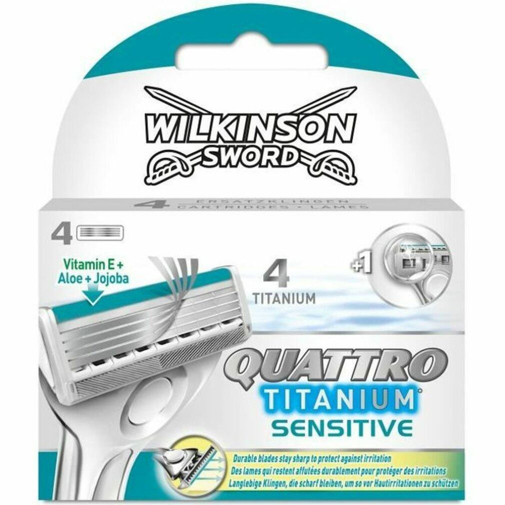 Wilkinson Rasierklingen SWORD Quattro Titanium Sensitive Rasierklingen, 4 St