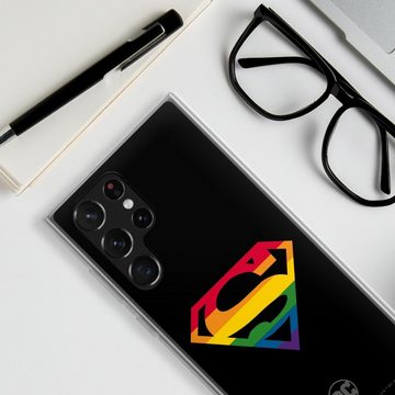 DeinDesign Handyhülle Superman Regenbogen Offizielles Lizenzprodukt, Samsung Galaxy S22 Ultra Silikon Hülle Bumper Case Handy Schutzhülle