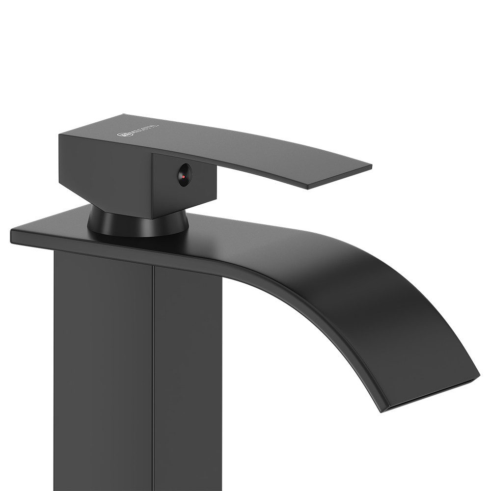 Lomadox Waschtischarmatur FAUCET-140 Edelstahl Waschbeckenarmatur 30,5 cm hoch in Schwarz matt – Bild 3 von 5