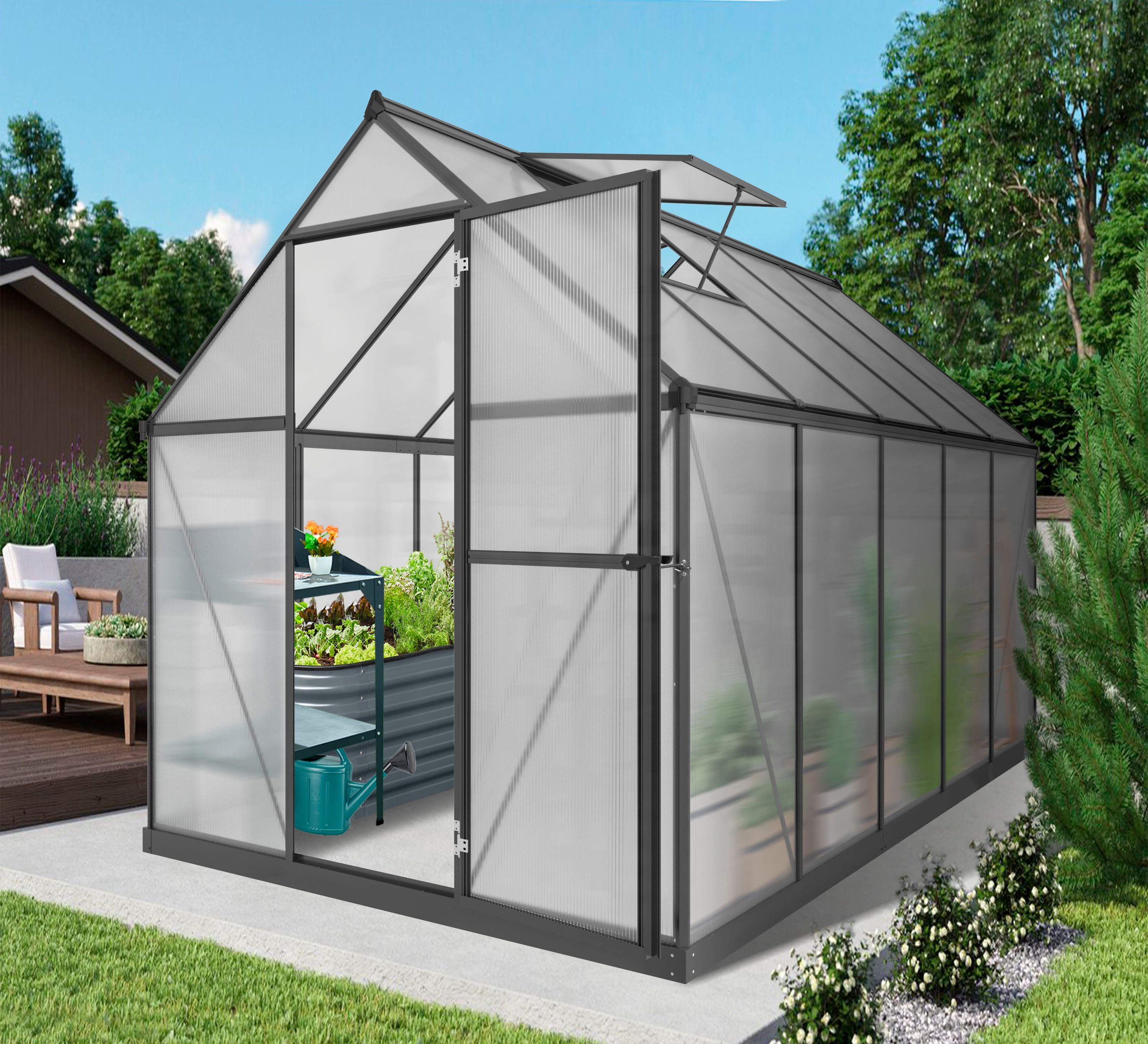 KONIFERA Gewächshaus, BxTxH: 182 x 304 x 208 cm, 4 mm Wandstärke, Set, mit günstig online kaufen