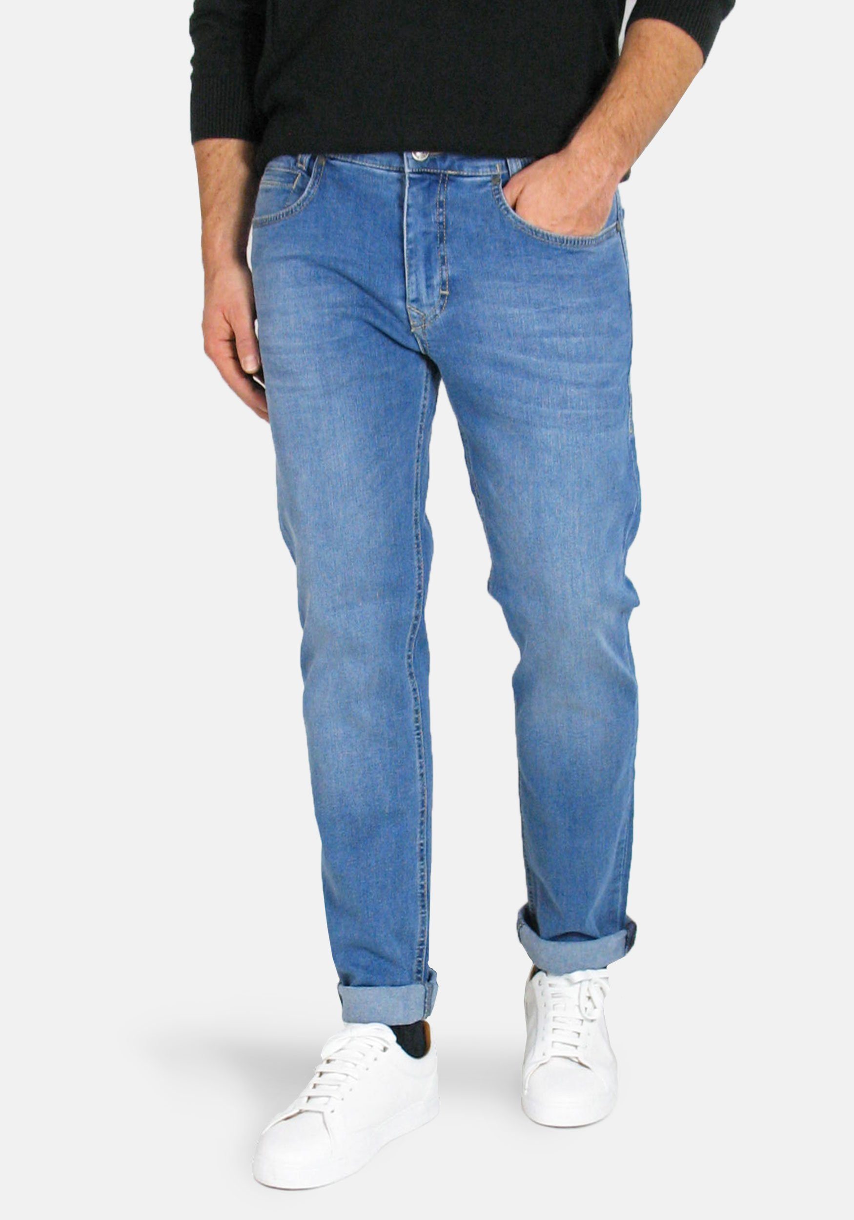 medium used blue Denim Stretch 5-Pocket-Jeans Arne MAC