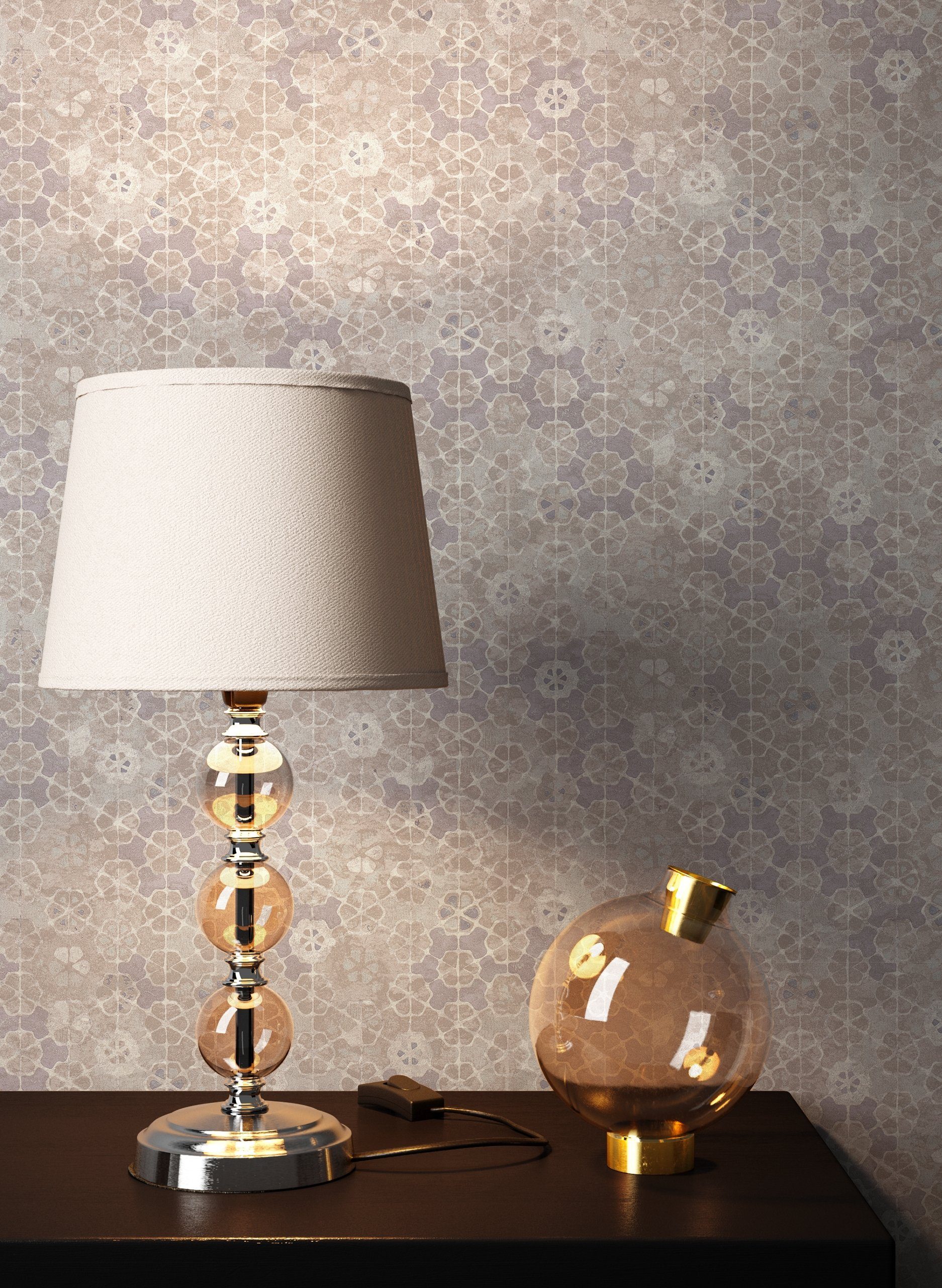 Newroom Vliestapete, Beige Tapete Mosaik Vintage günstig online kaufen