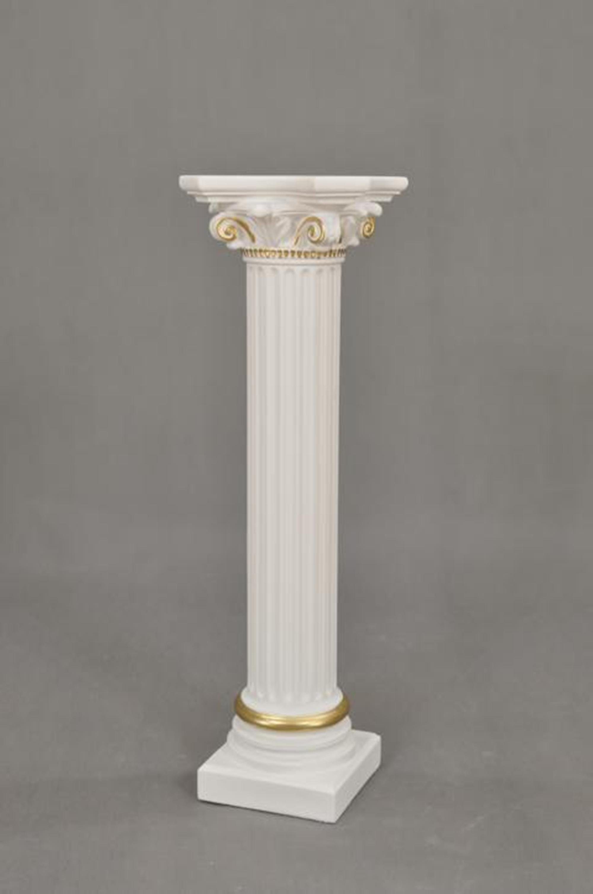 JVmoebel Dekosäule Klassische Marmor-Säule mit Goldakzenten, Made in Europa