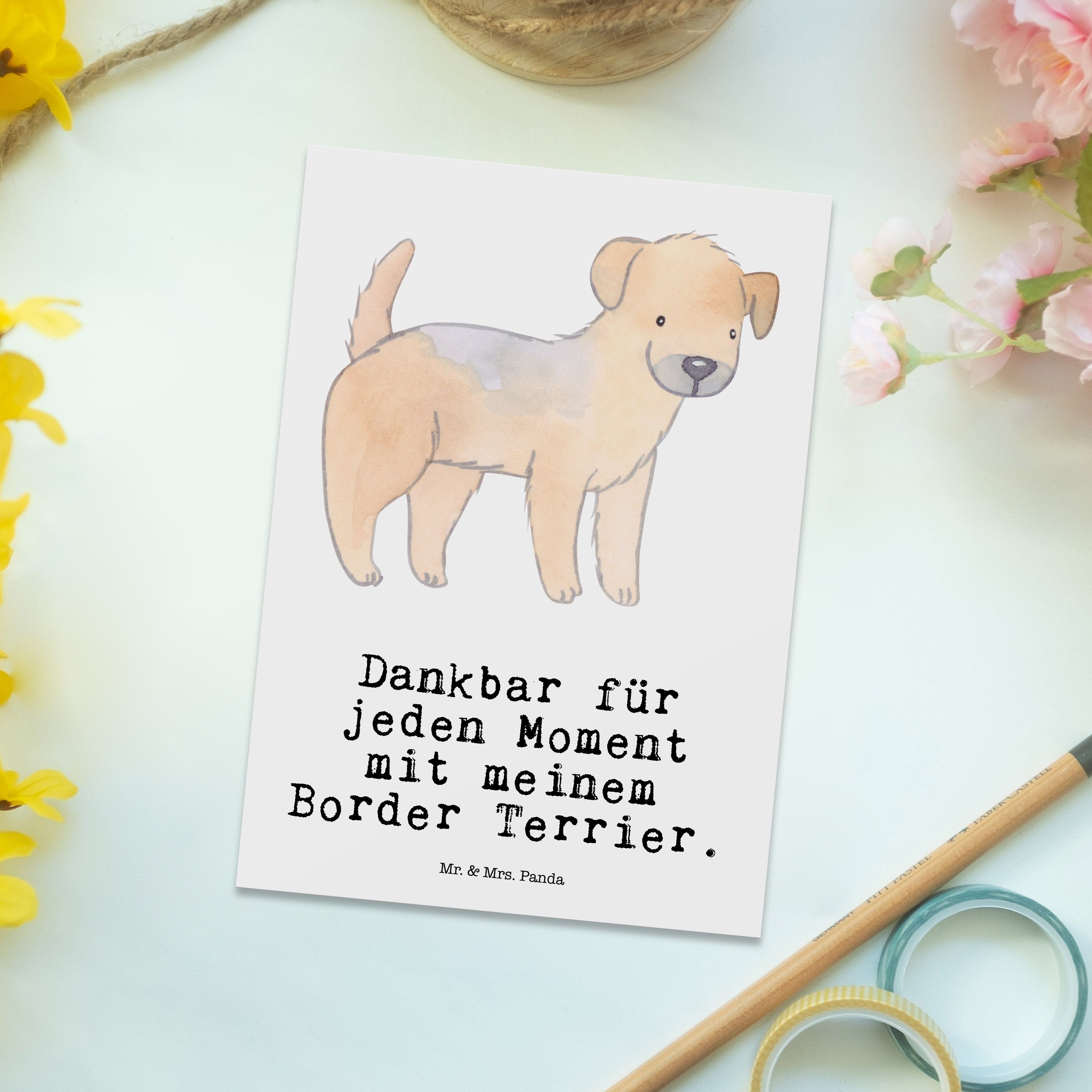 - Weiß Postkarte Hunderasse, Terrier Geschenk, Mr. Border Einladungskarte Panda Moment Mrs. - &